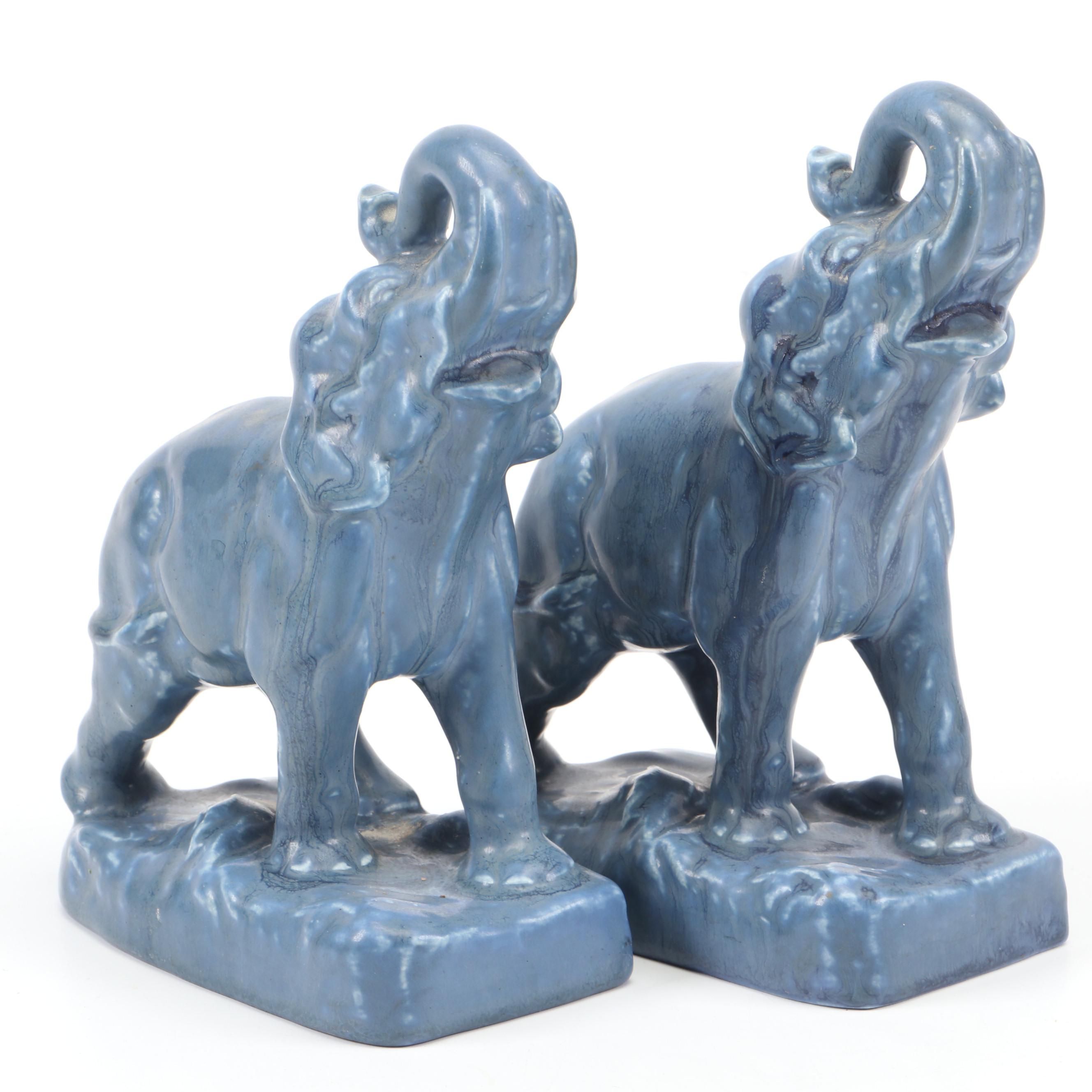 William Purcell McDonald for Rookwood Pottery Elephant Bookends, 1929