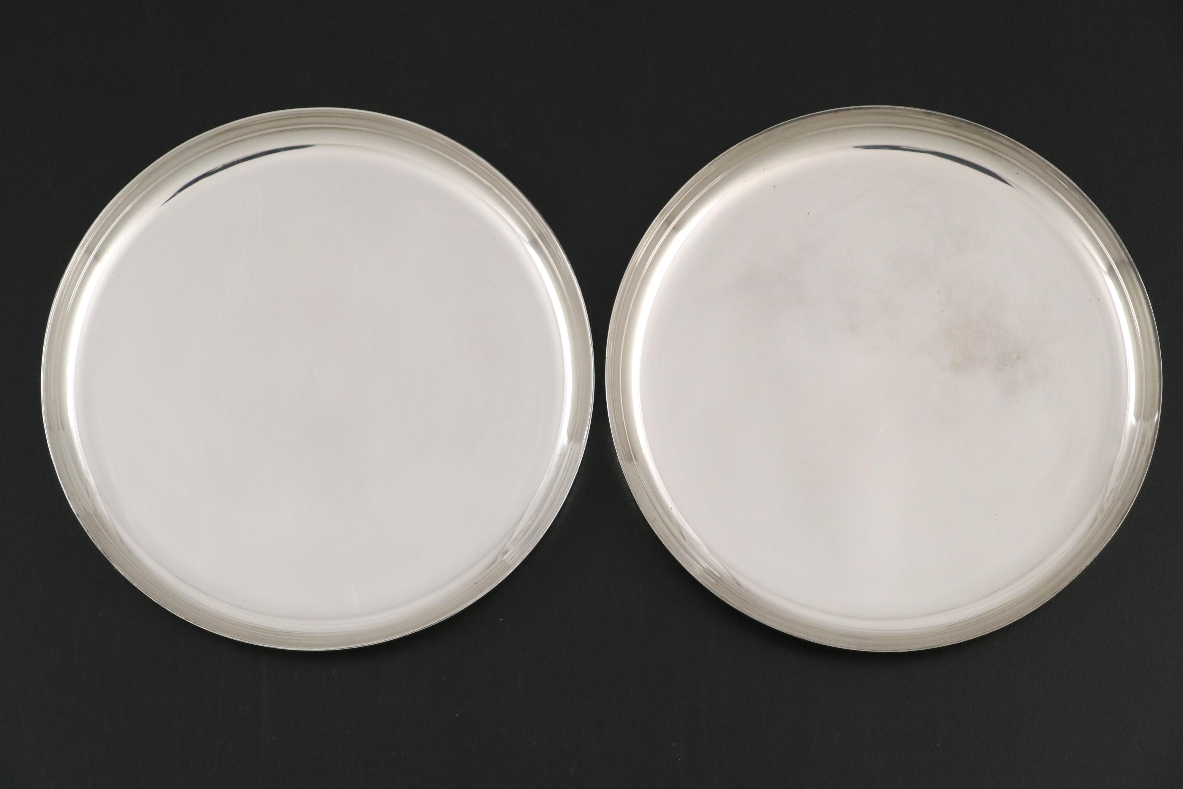 Sterling Silver Letter Opener, Trays, Hoop Key Rings and Wine Bottle Collars