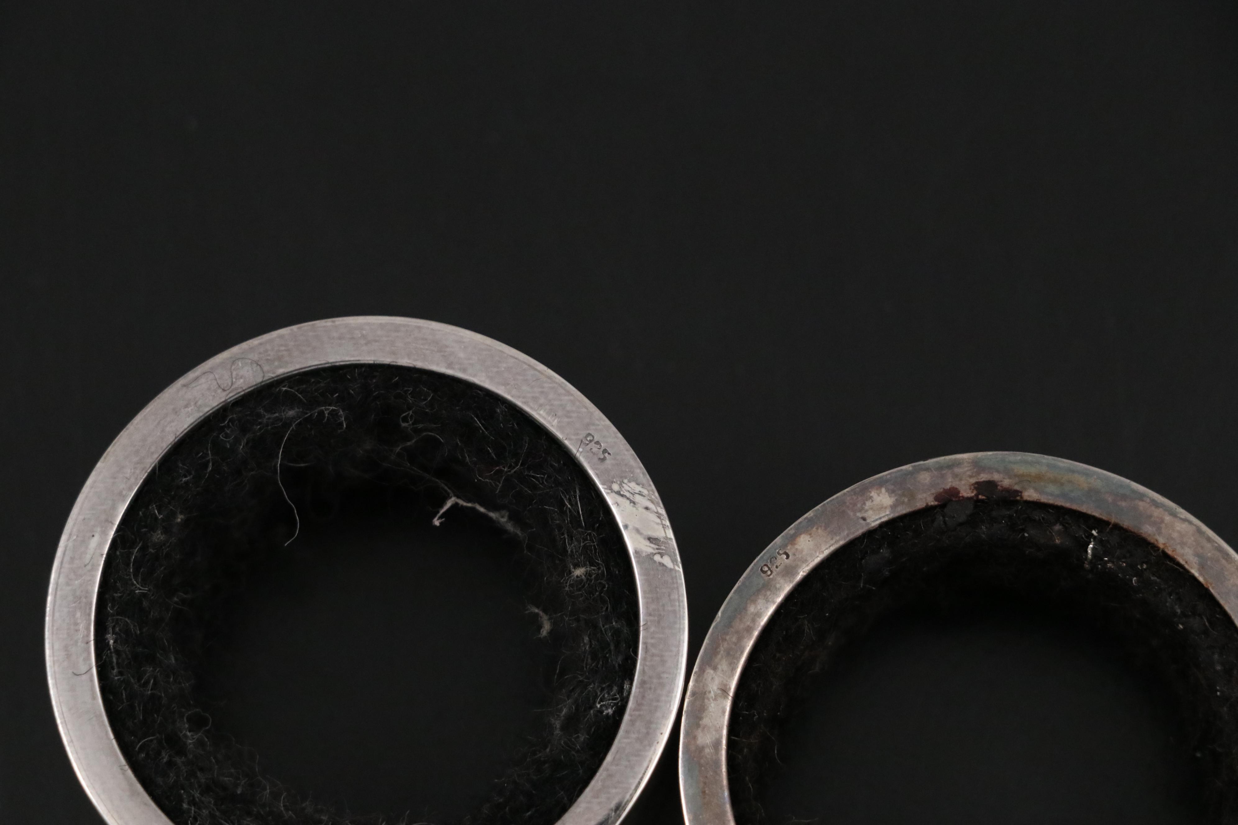 Sterling Silver Letter Opener, Trays, Hoop Key Rings and Wine Bottle Collars