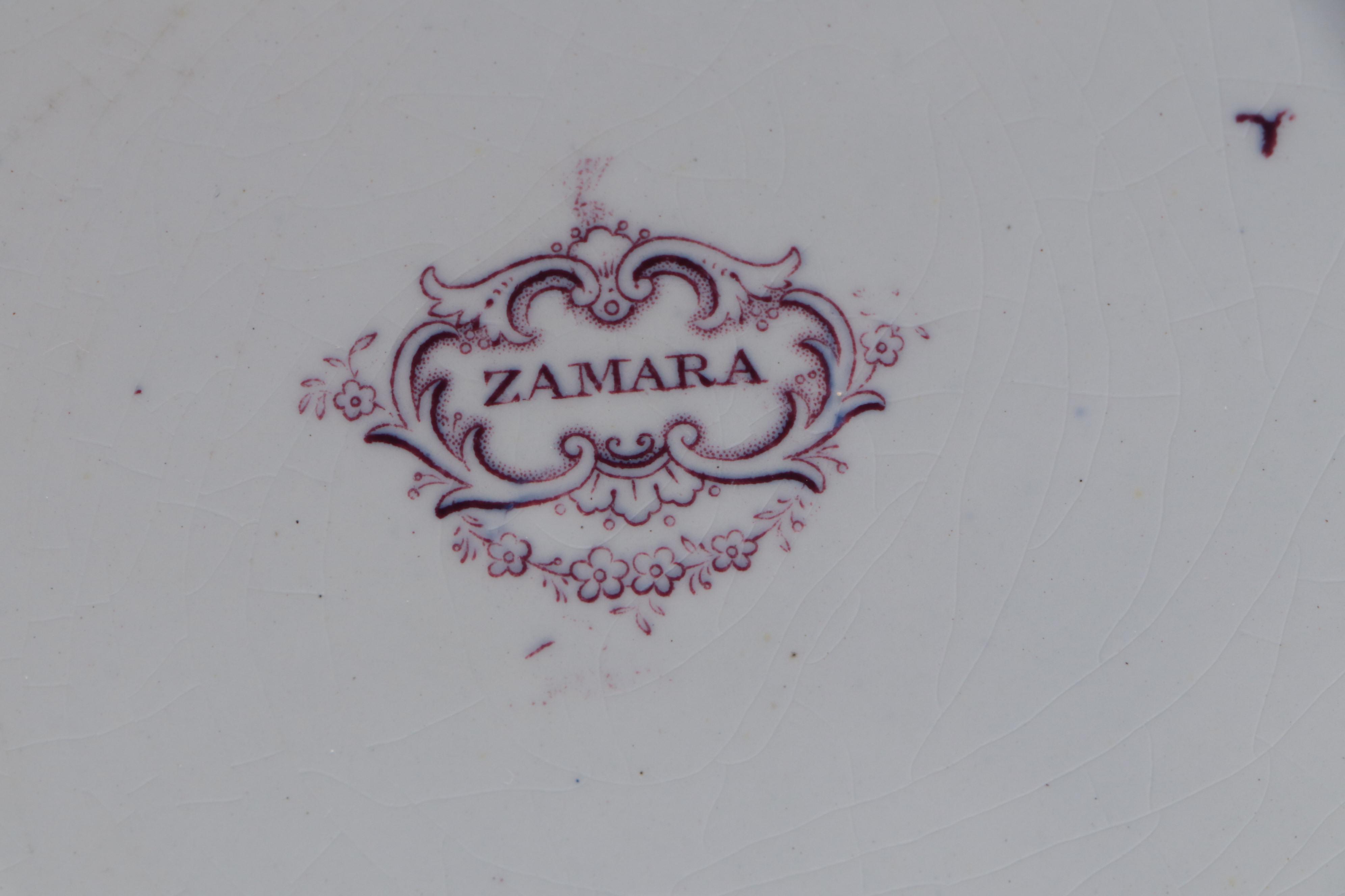 English "Rhine" Plate with Mulberry Transferware Tableware, 19th Century