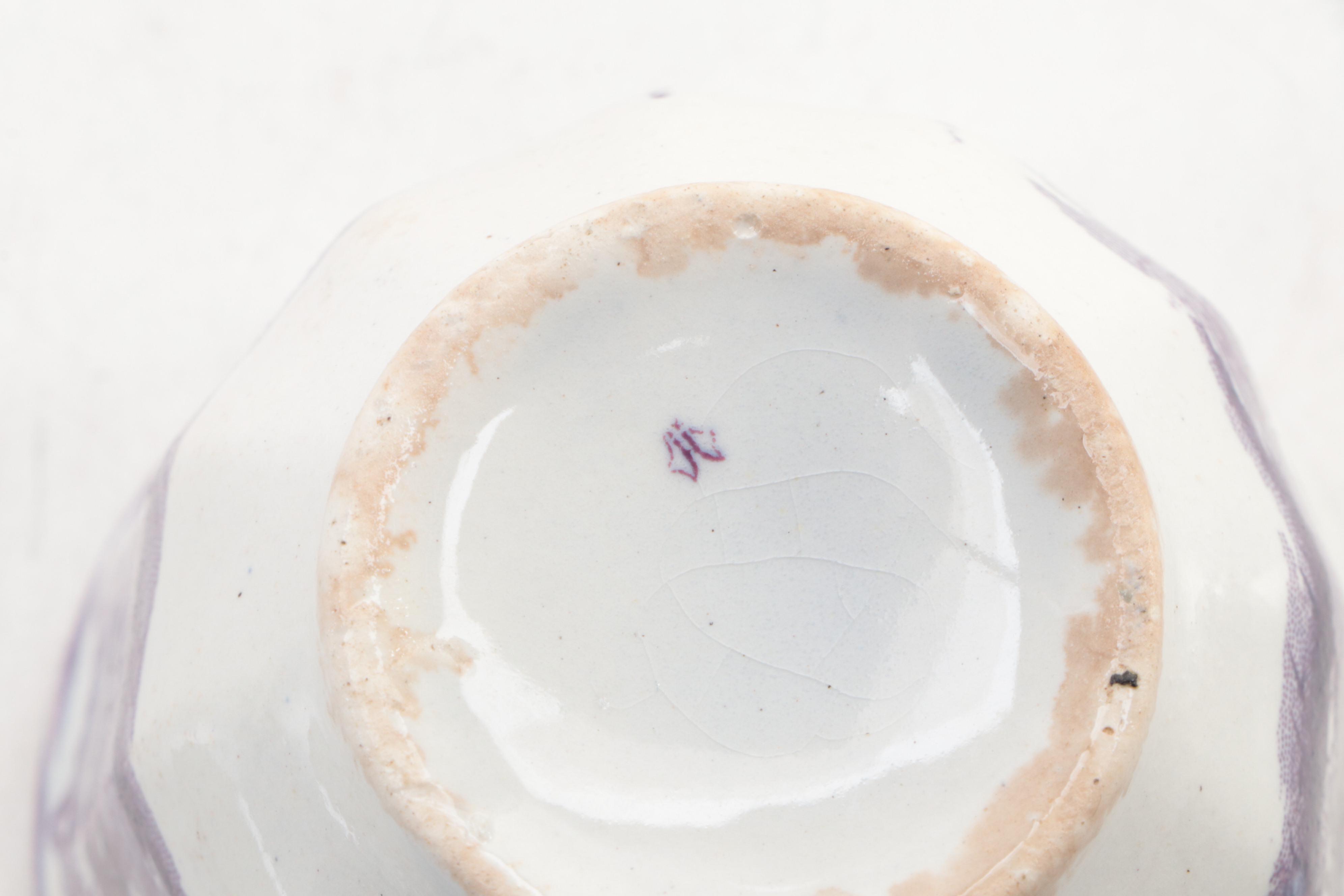 English "Rhine" Plate with Mulberry Transferware Tableware, 19th Century