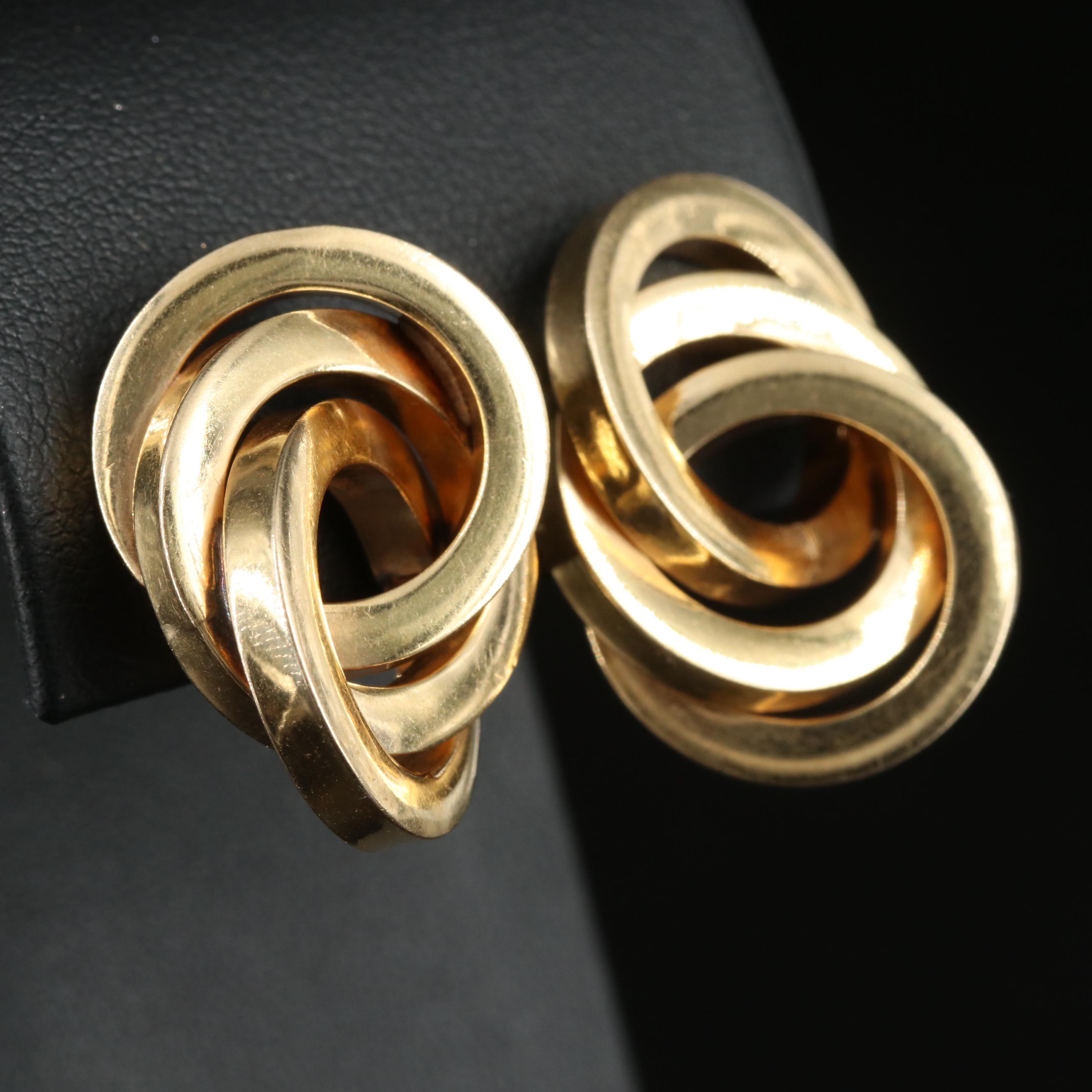 14K Triple Circle Earrings