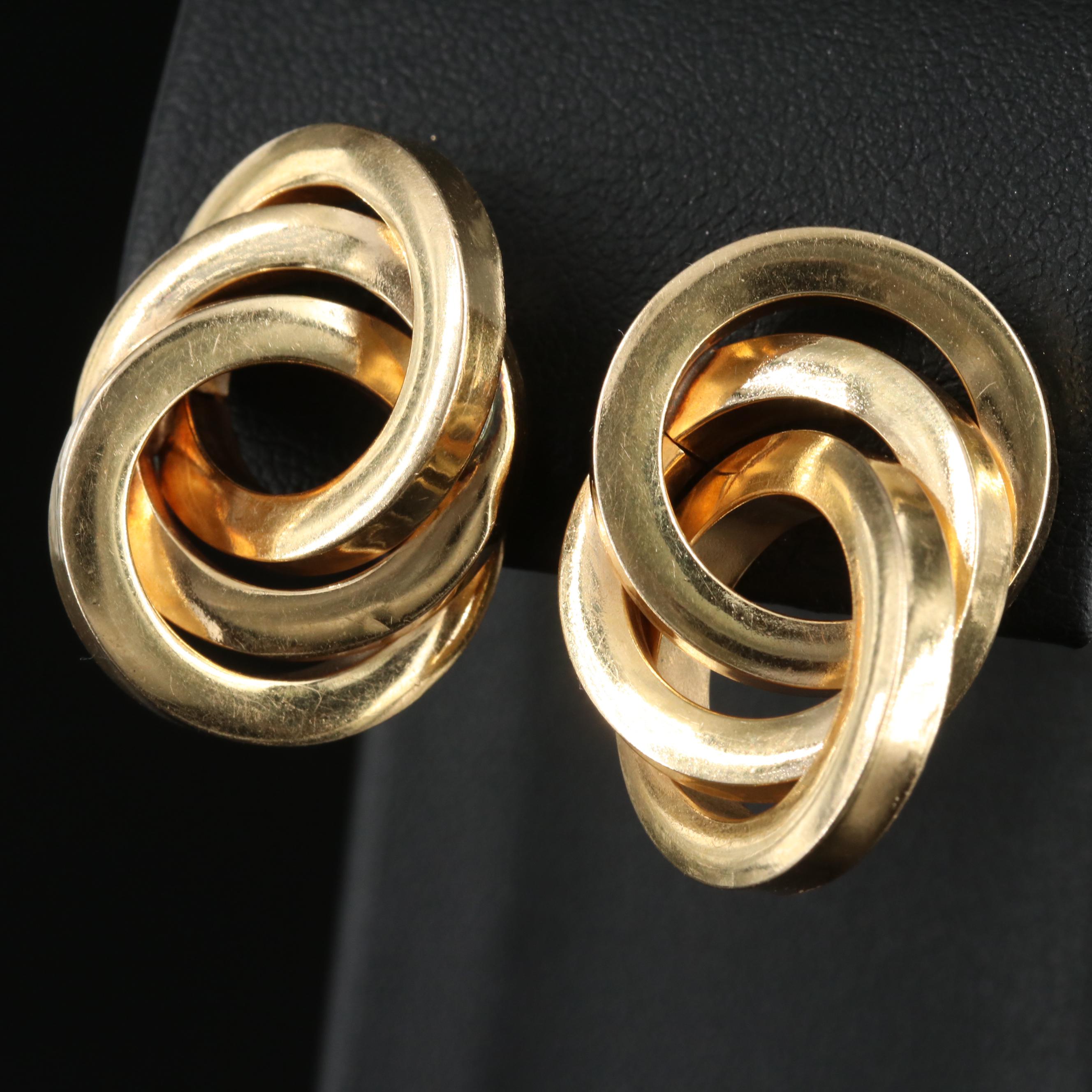 14K Triple Circle Earrings