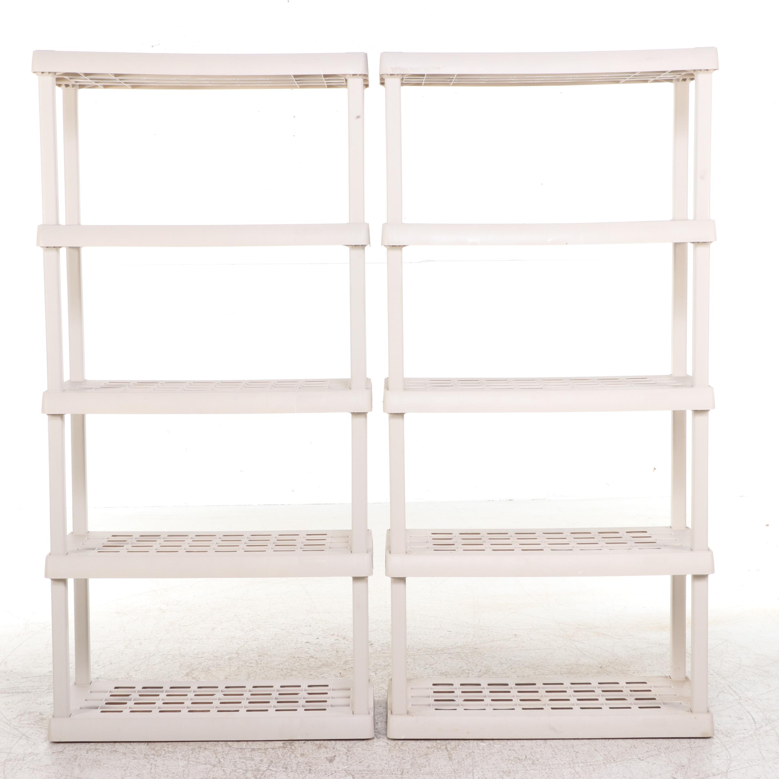 Pair of Sterilite Plastic Storage Shelves