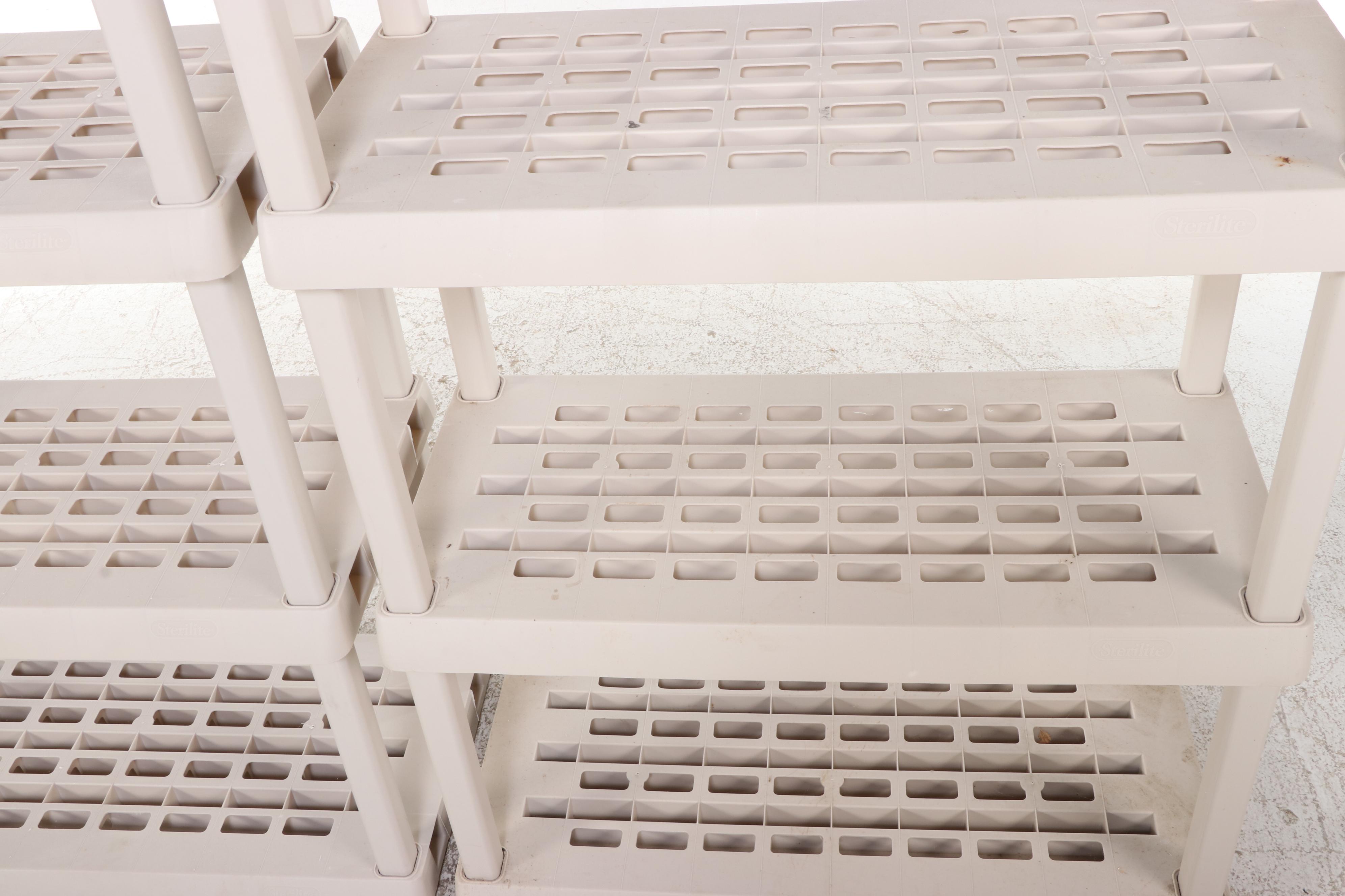 Pair of Sterilite Plastic Storage Shelves