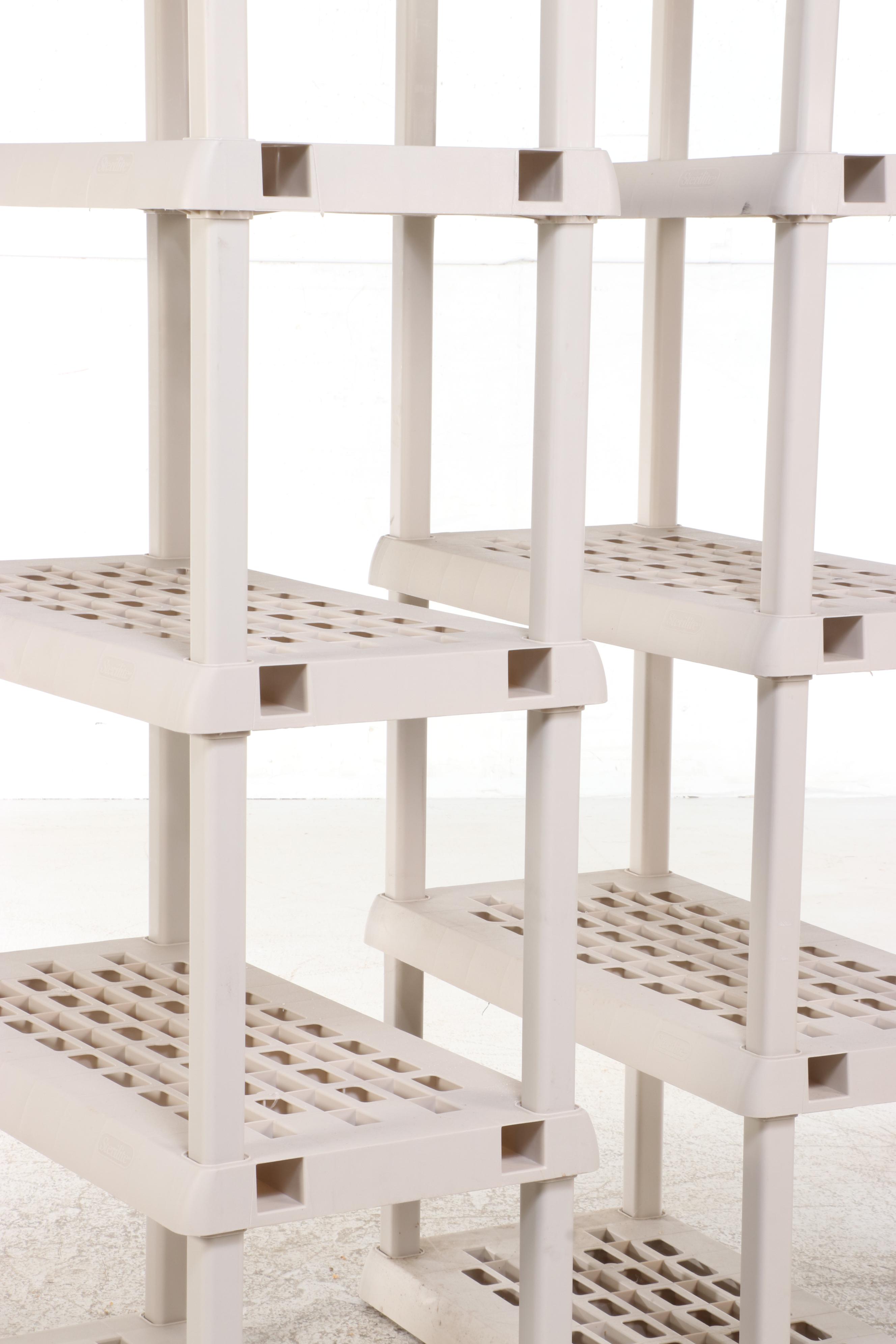 Pair of Sterilite Plastic Storage Shelves