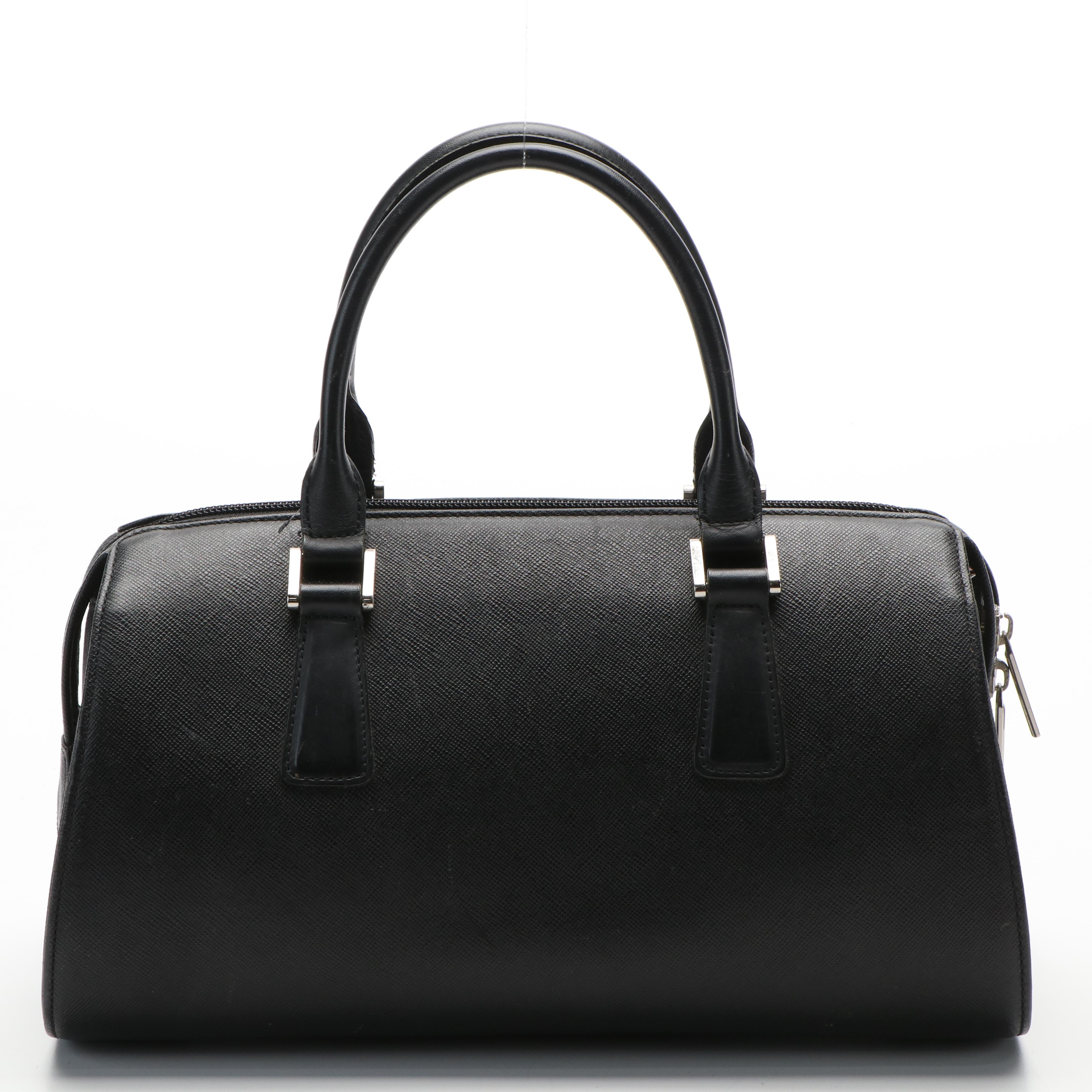 Burberry Mini Boston Bag in Black Saffiano Leather