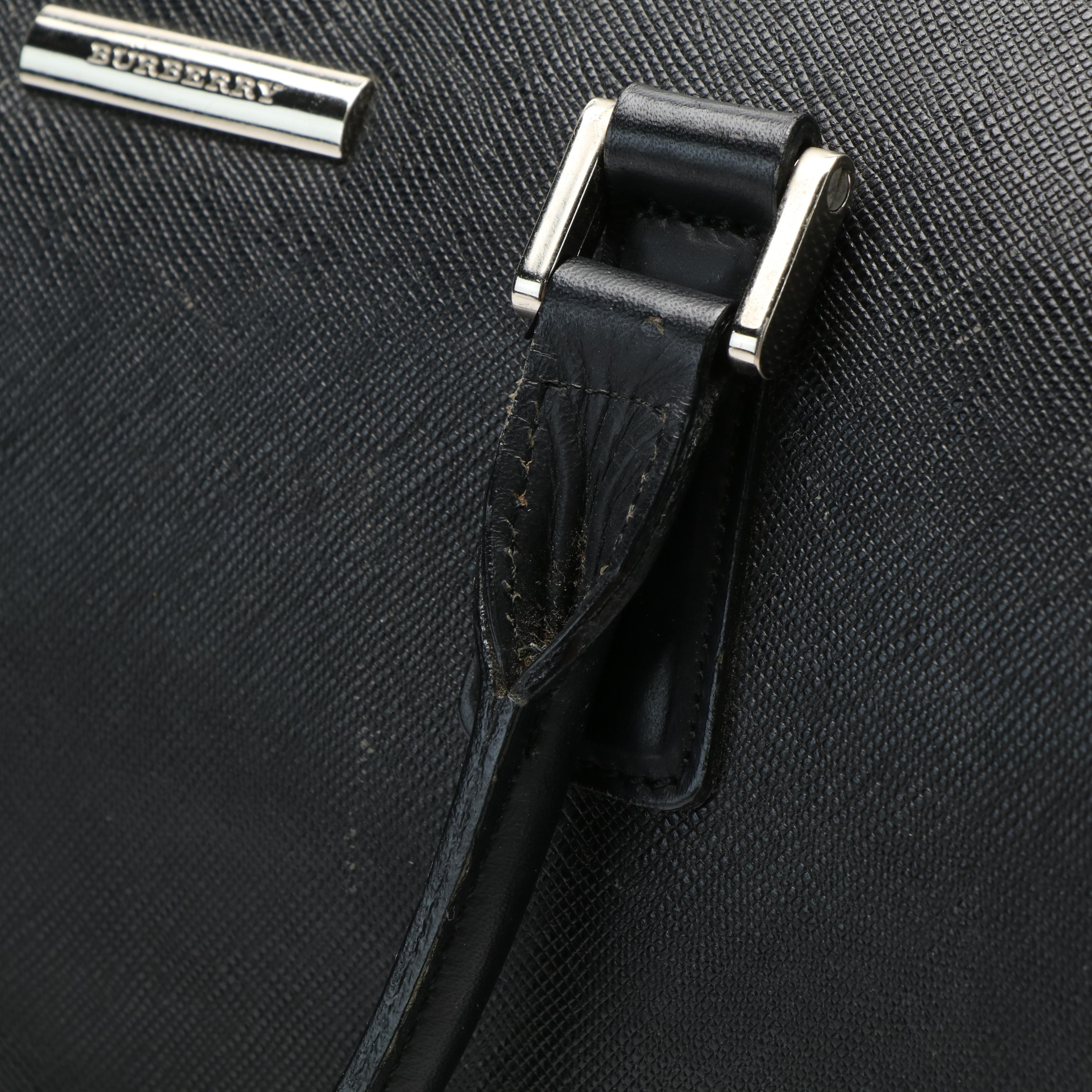 Burberry Mini Boston Bag in Black Saffiano Leather