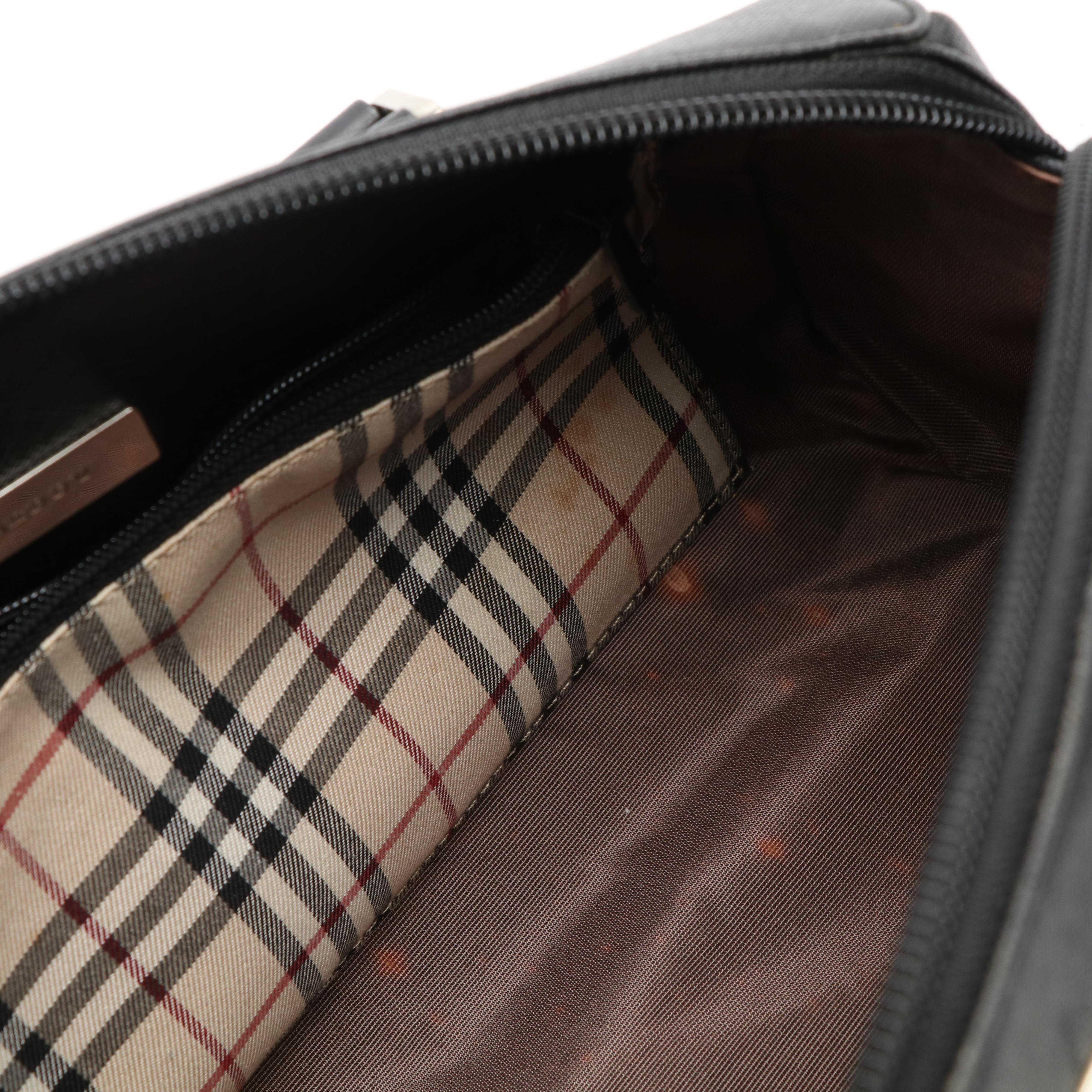 Burberry Mini Boston Bag in Black Saffiano Leather