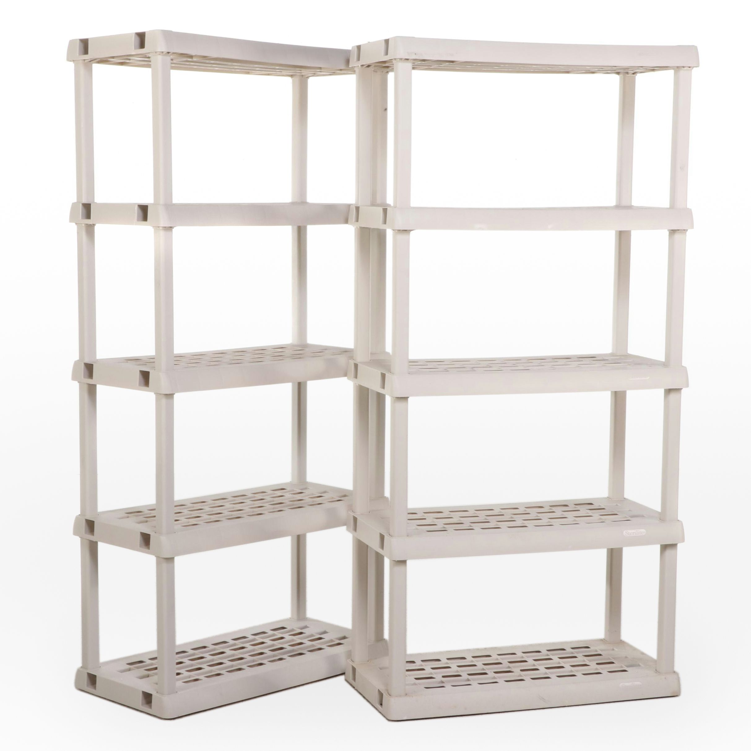 Pair of Sterilite Plastic Storage Shelves