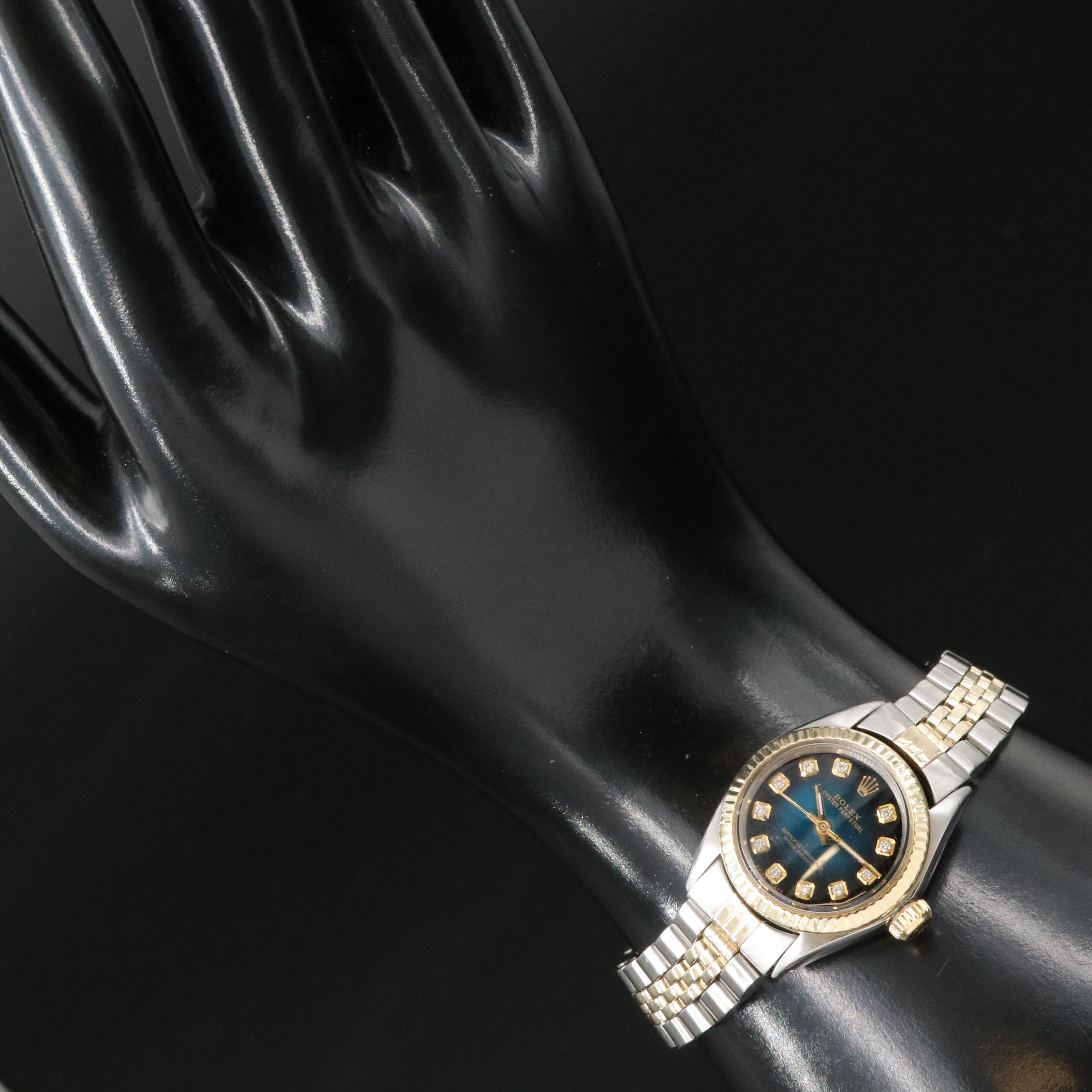 1978 Rolex Oyster Perpetual 6723 Custom Diamond Dial Watch