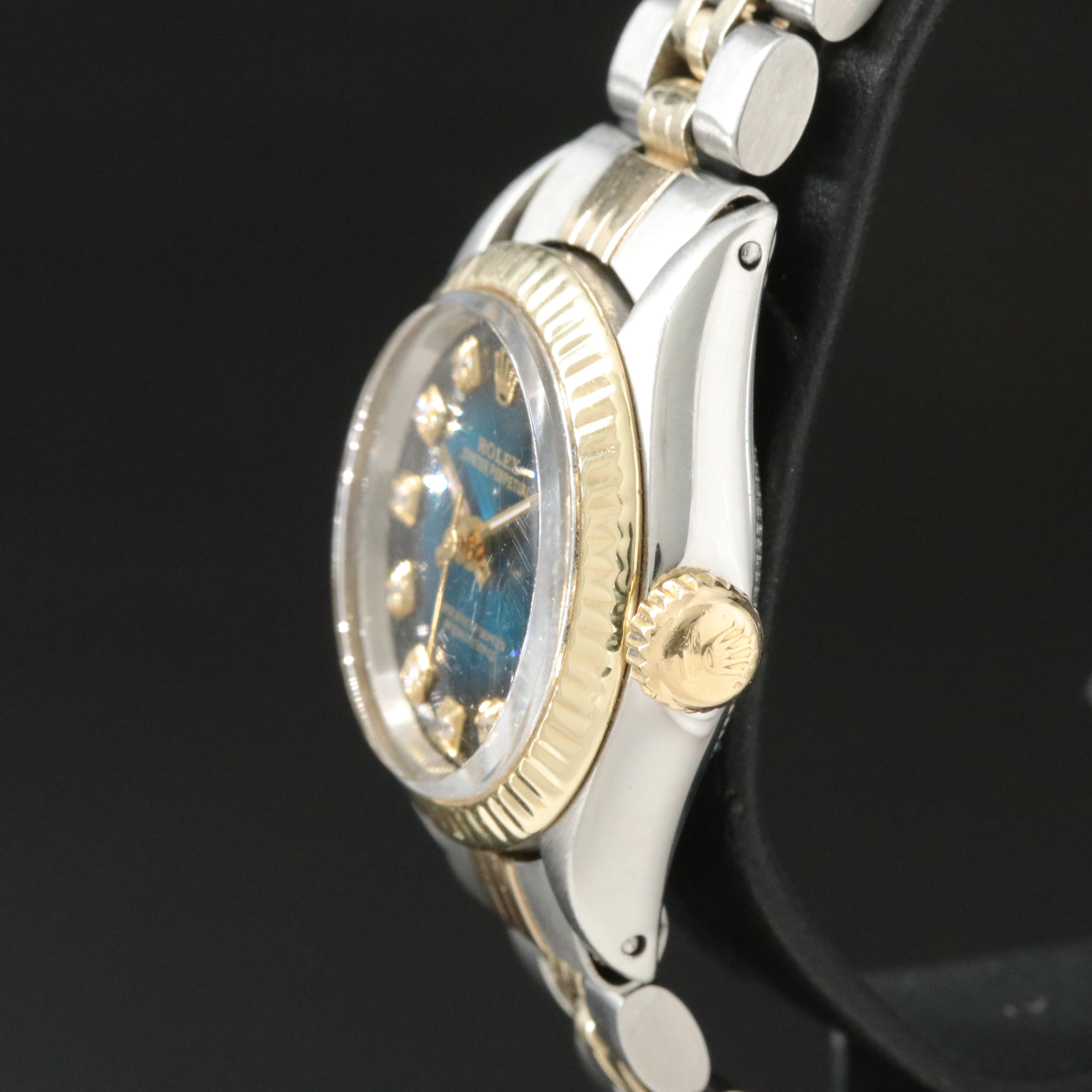 1978 Rolex Oyster Perpetual 6723 Custom Diamond Dial Watch
