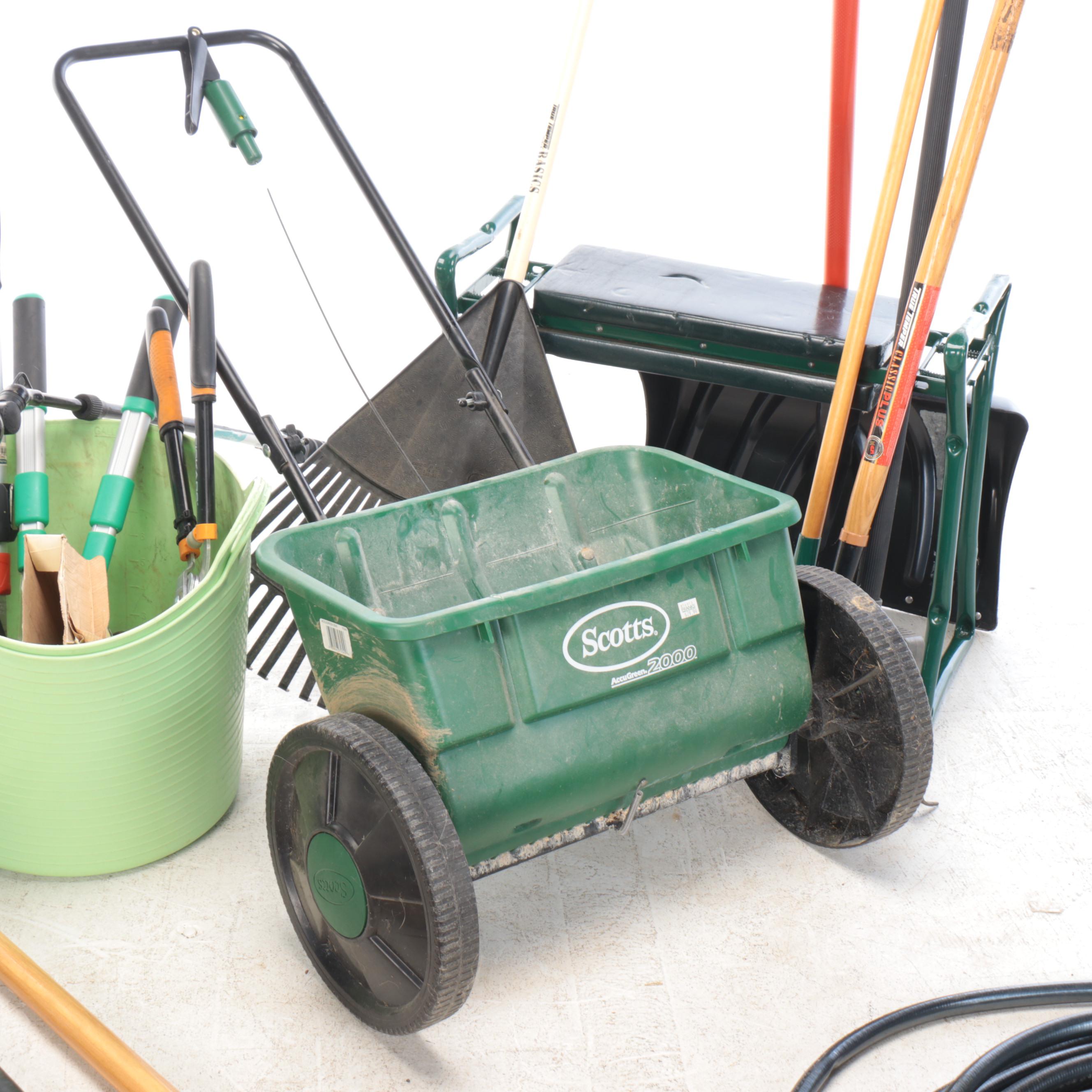 Scotts AccuGreen 2000 Seed Spreader, Rakes, Shears, and More Garden Tools