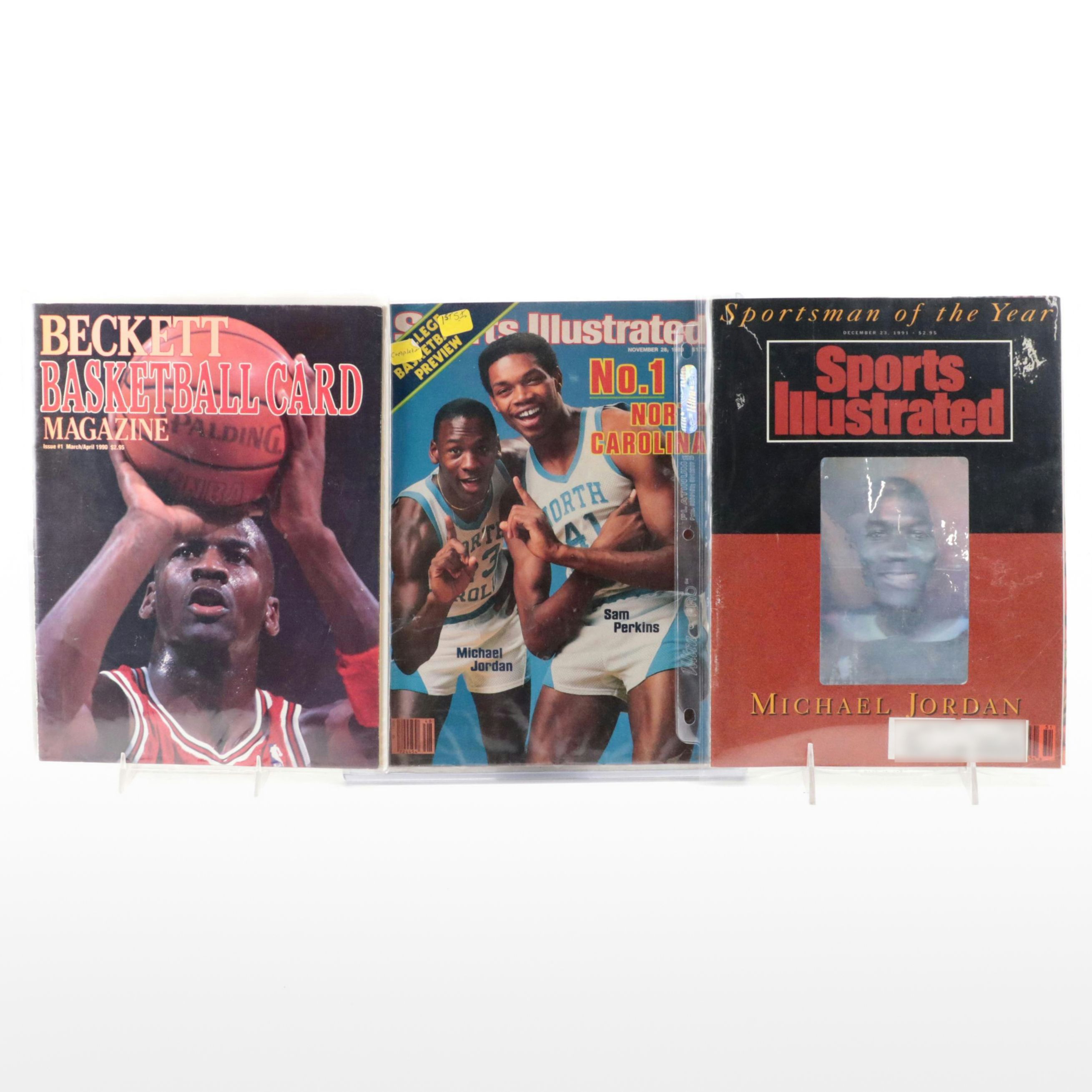 Michael Jordan First "Sports Illustrated" and "Beckett Basketball" Magazines