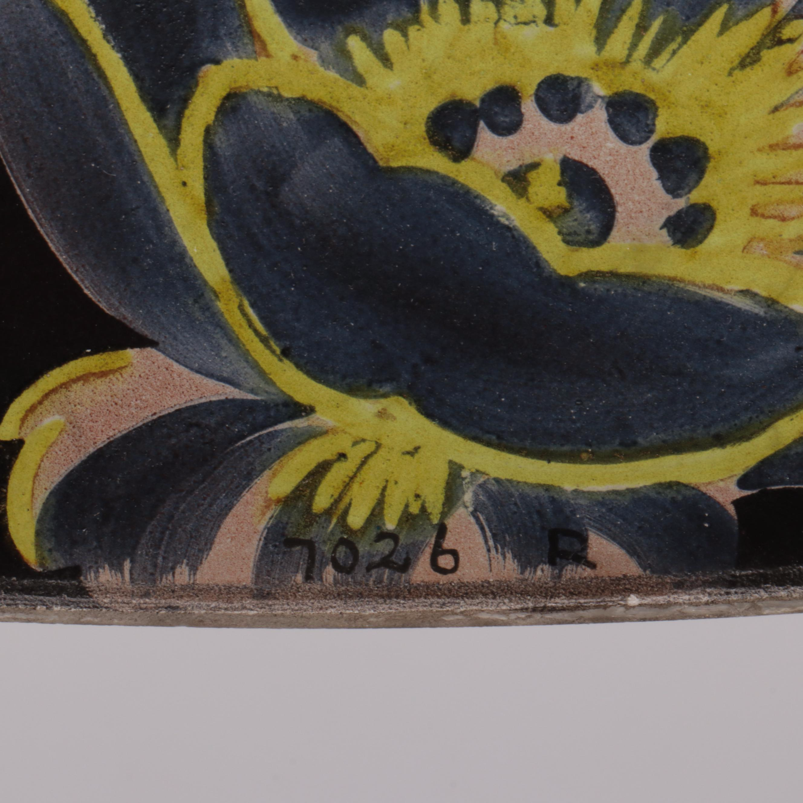 Handel Bronze Lamp & Birds of Paradise Reverse Painted Glass Shade, Early 20th C