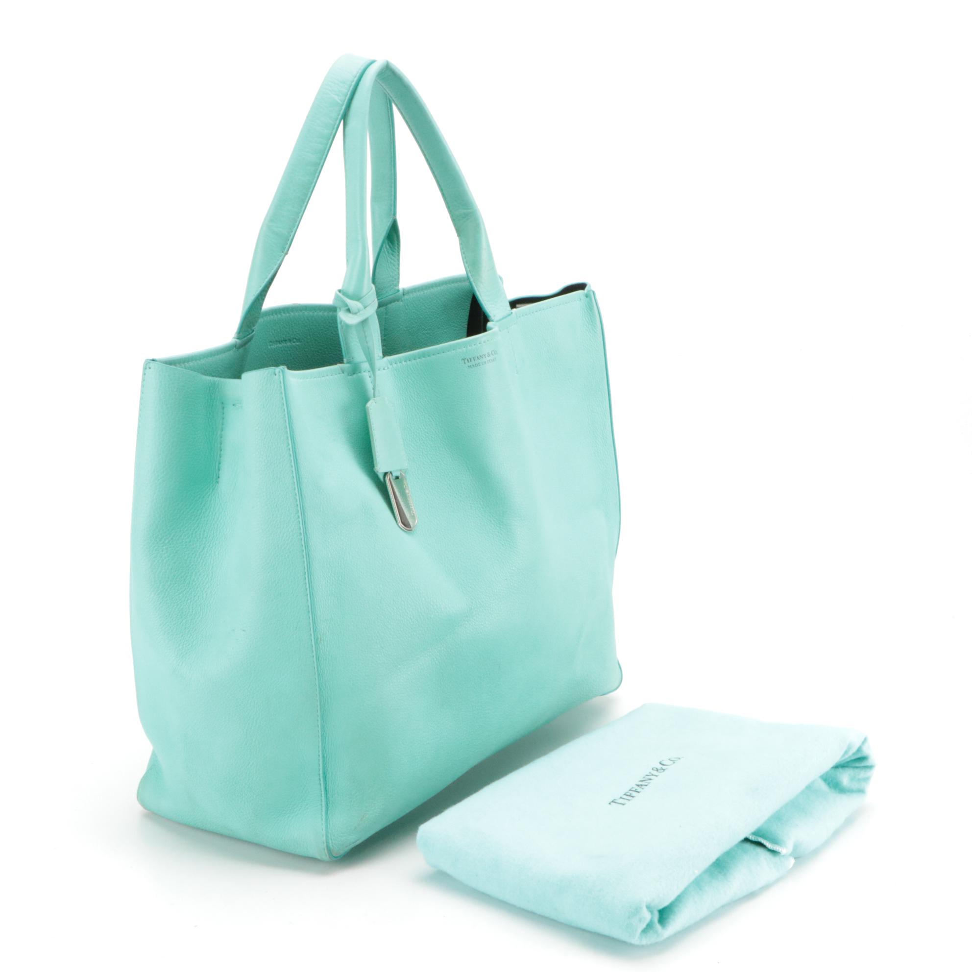 Tiffany & Co. Tote Bag in Tiffany Blue Pebbled Leather