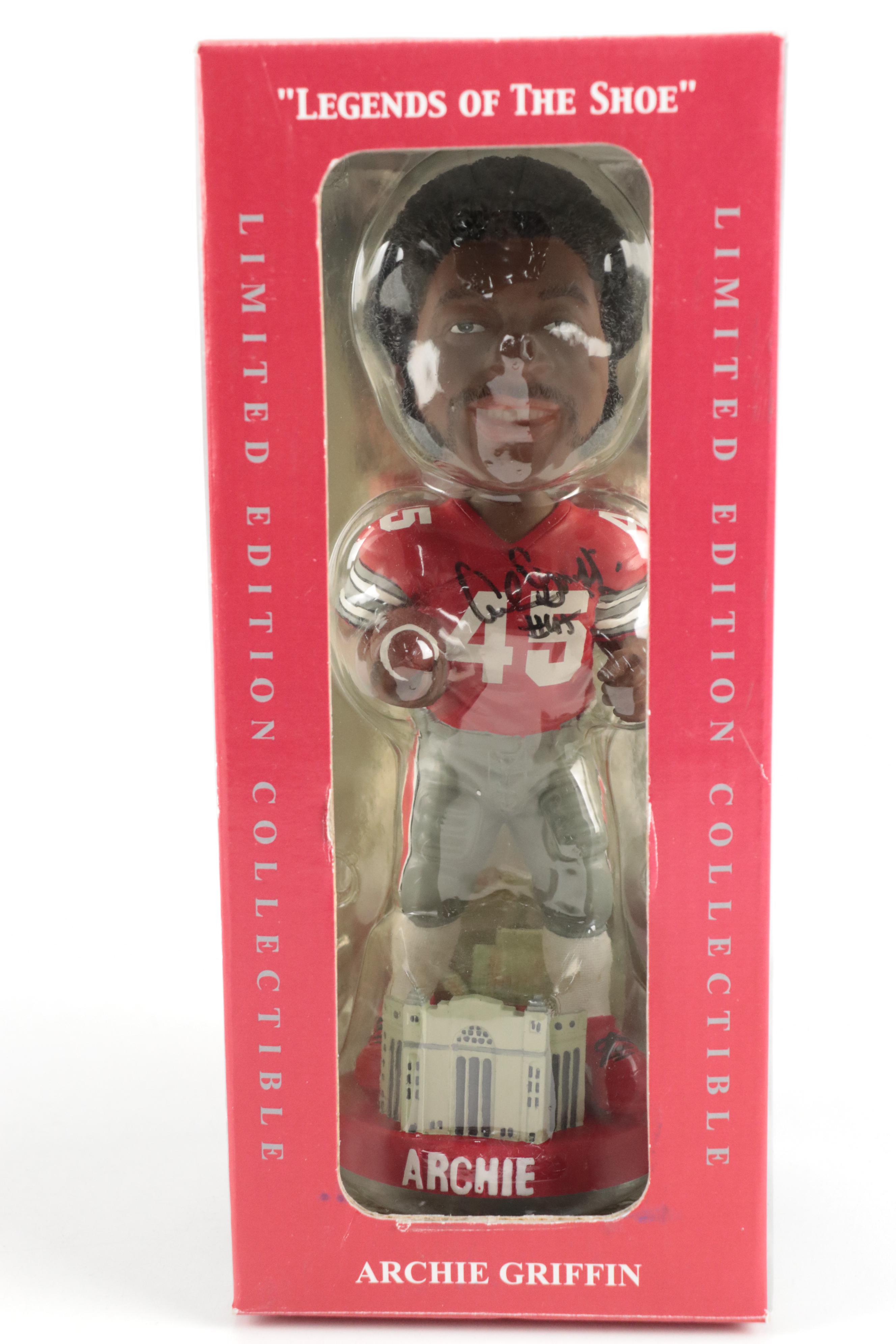 Play-Issued Ohio State Football Helmet with Archie Griffin Signed Bobblehead