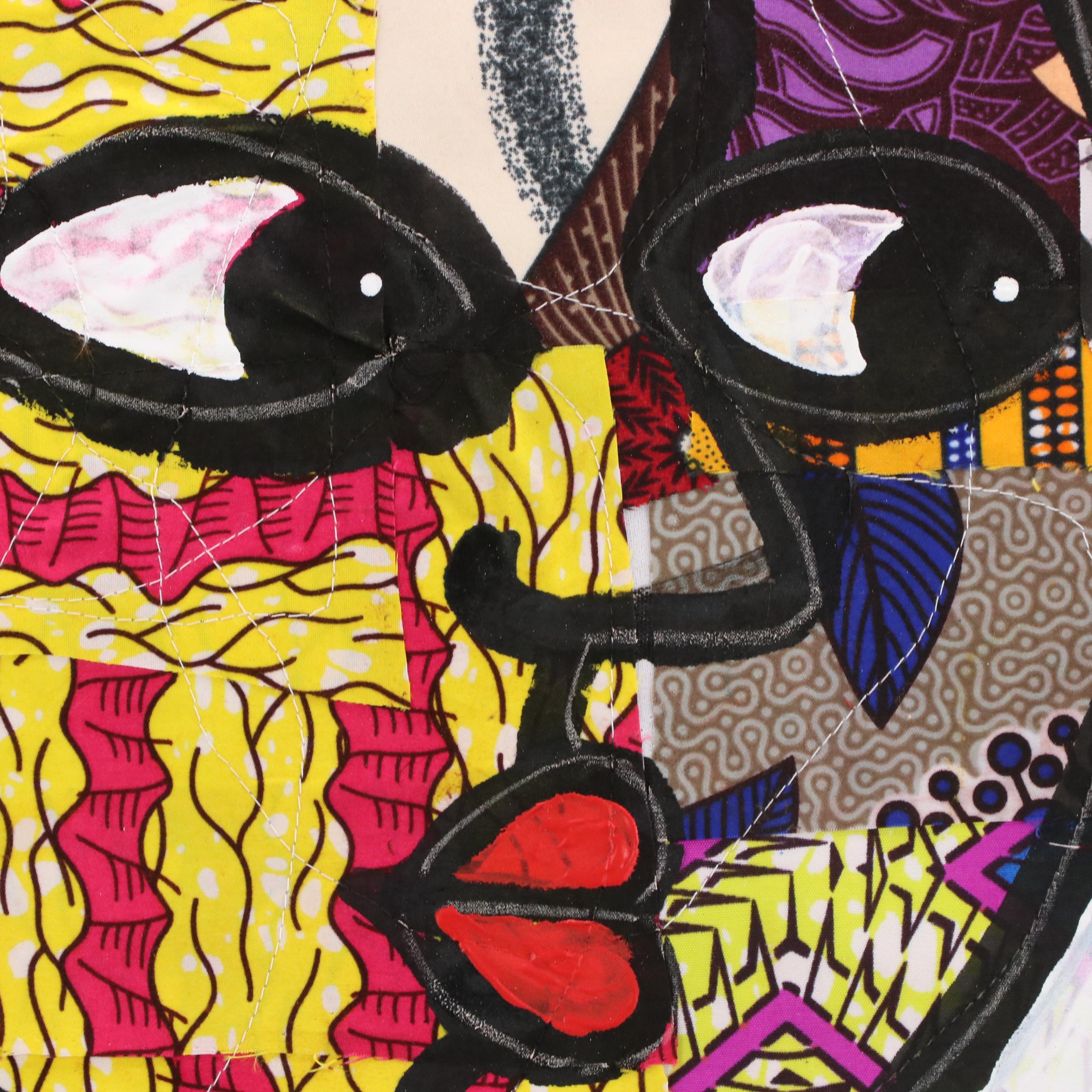 Abiola Idowu Figurative Mixed Media Painting "We Are Family," 2024