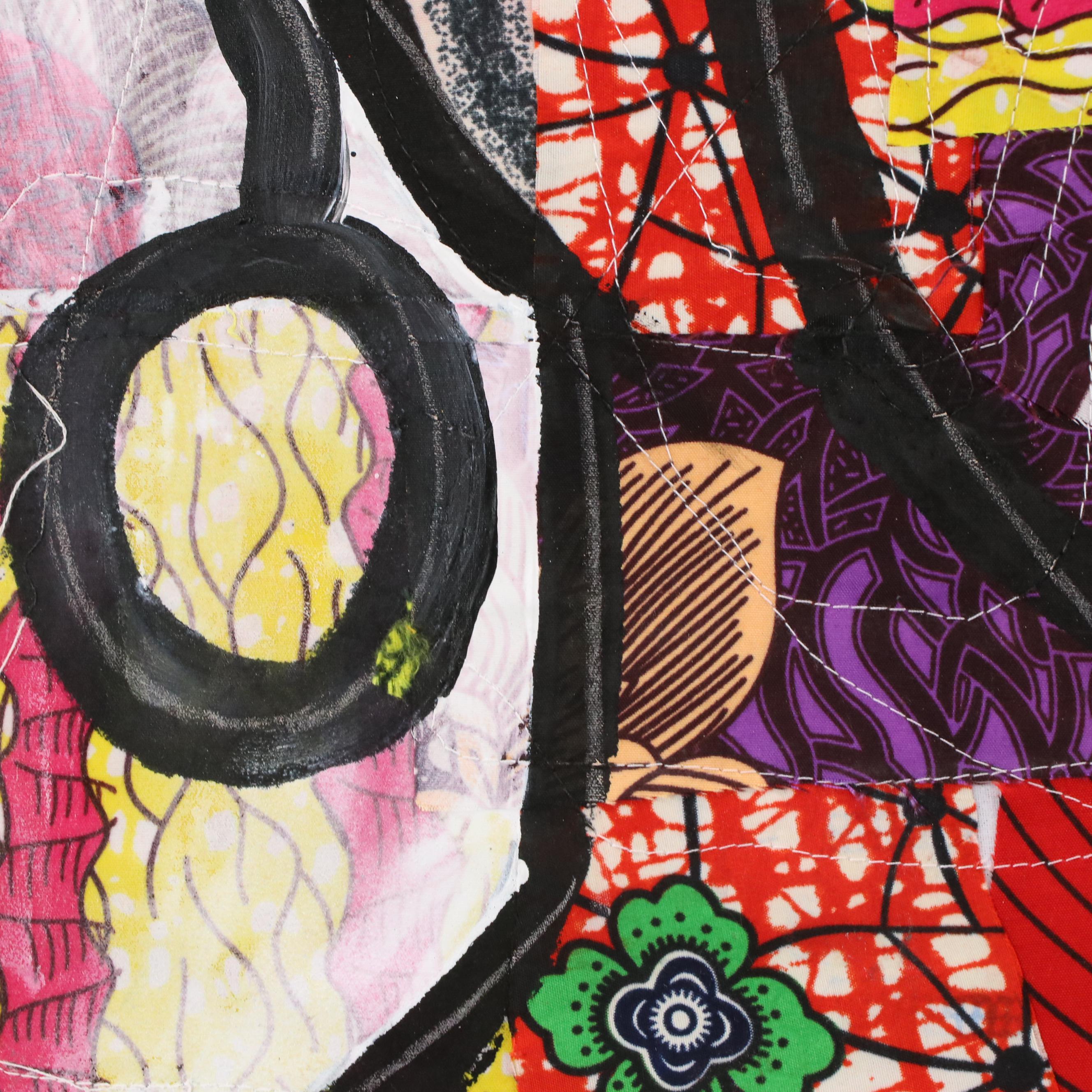 Abiola Idowu Figurative Mixed Media Painting "We Are Family," 2024