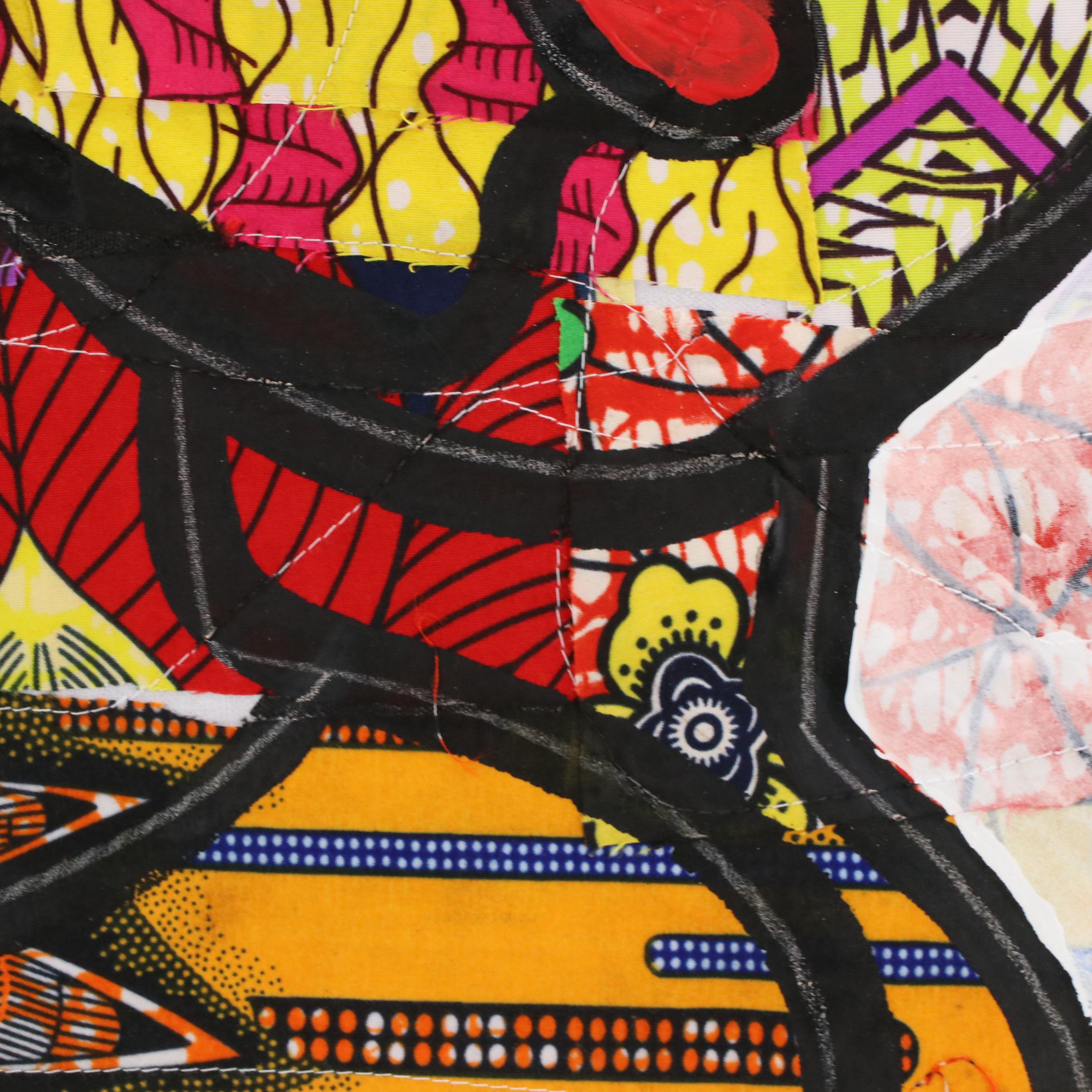 Abiola Idowu Figurative Mixed Media Painting "We Are Family," 2024