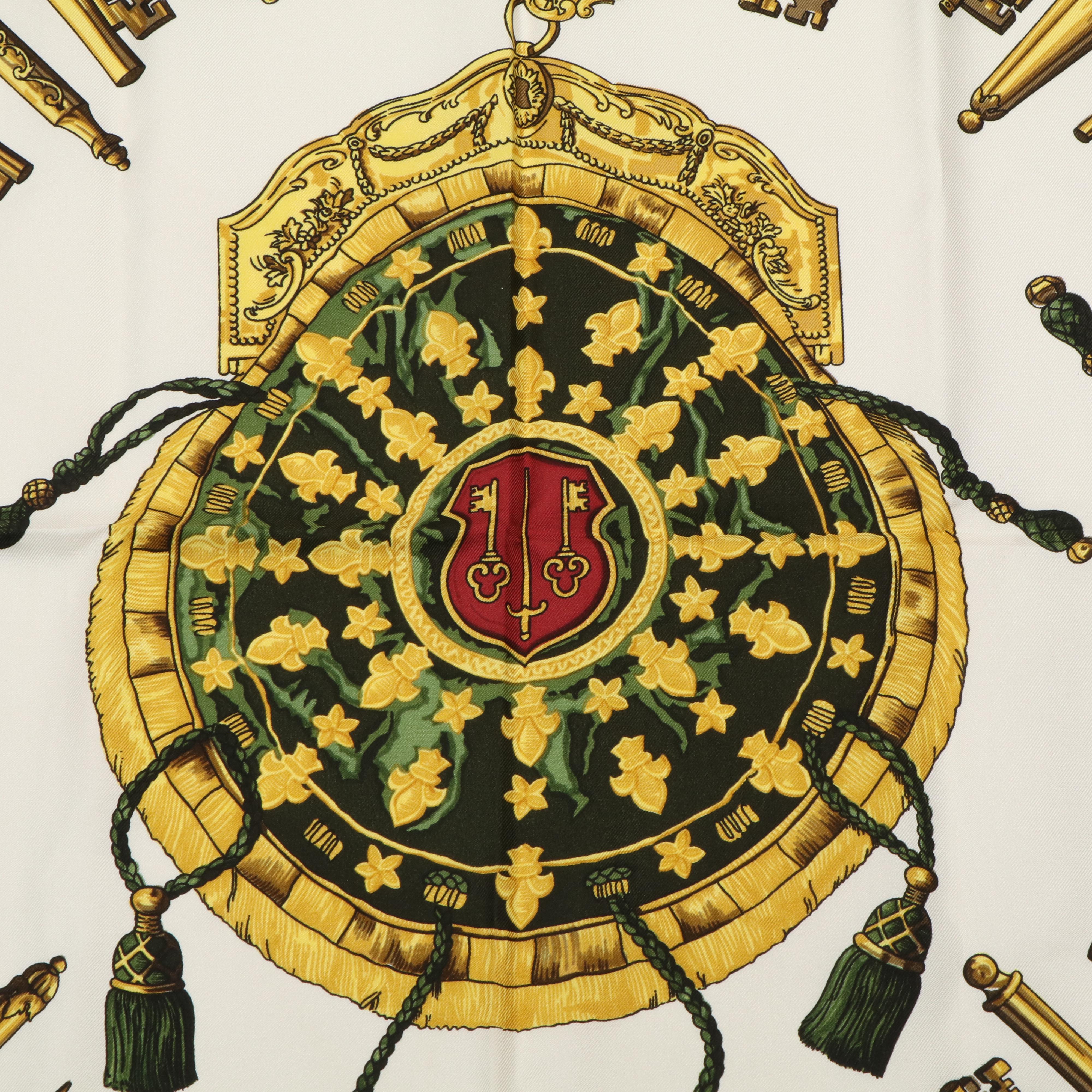 Hermès "Les Cles" Silk Twill Scarf