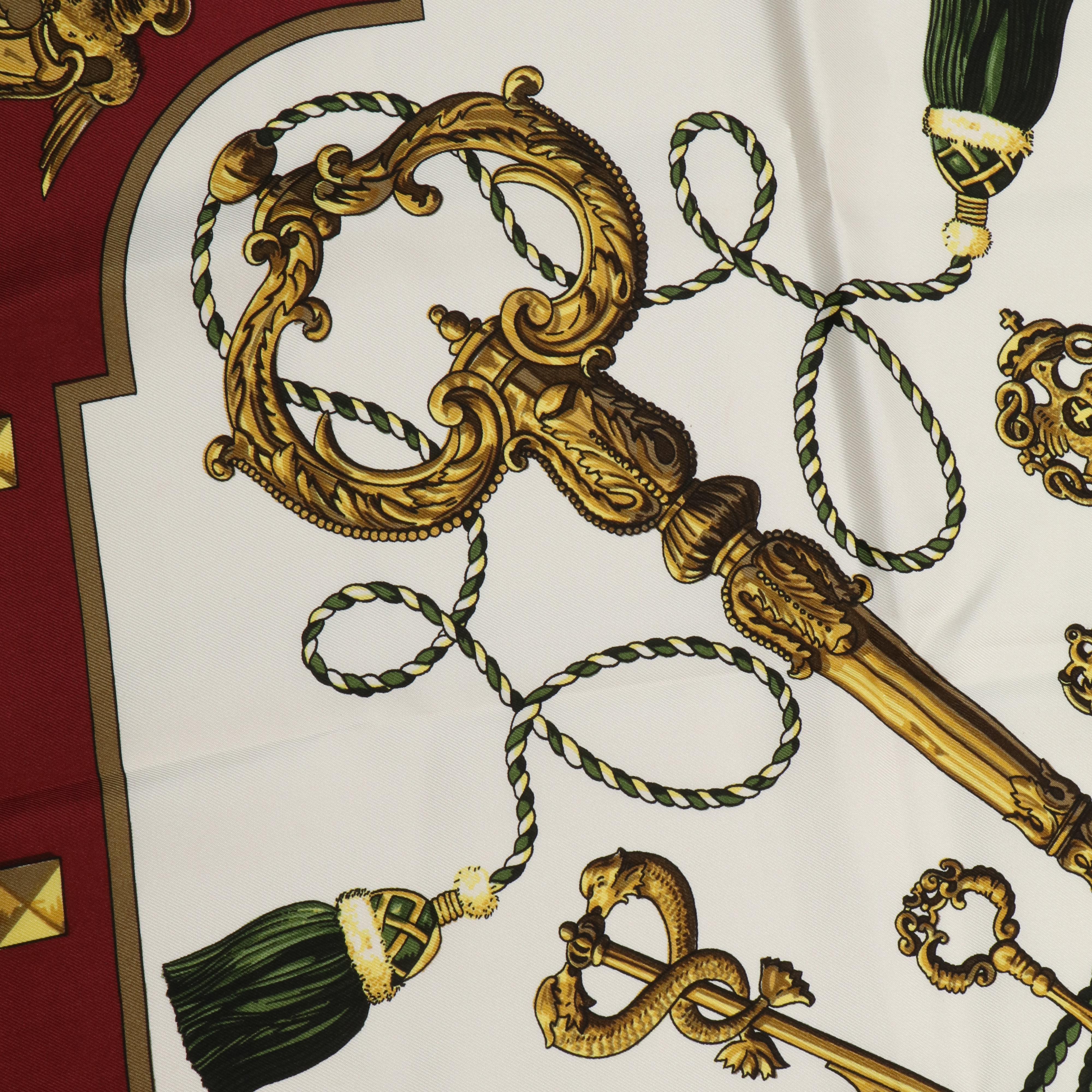 Hermès "Les Cles" Silk Twill Scarf