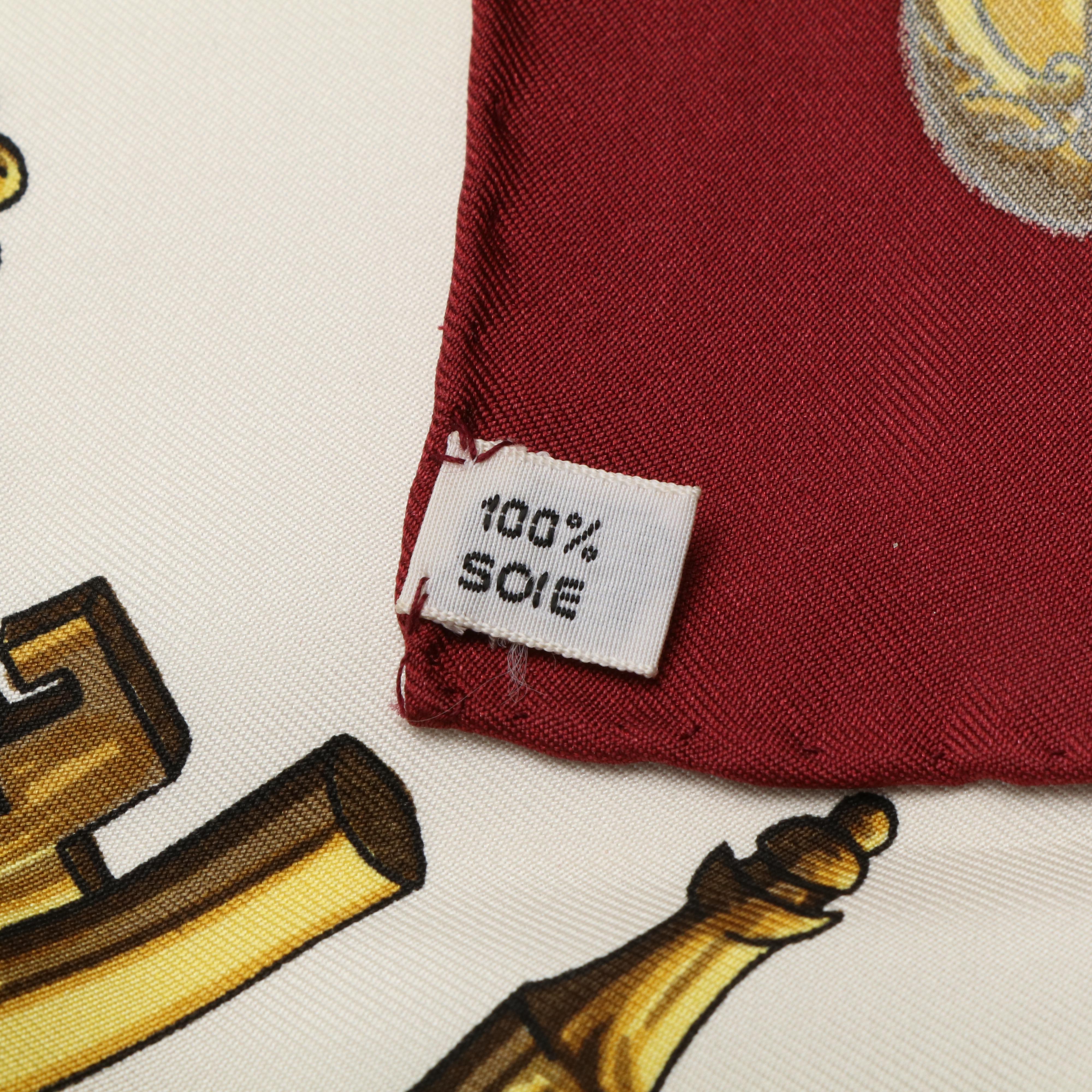 Hermès "Les Cles" Silk Twill Scarf