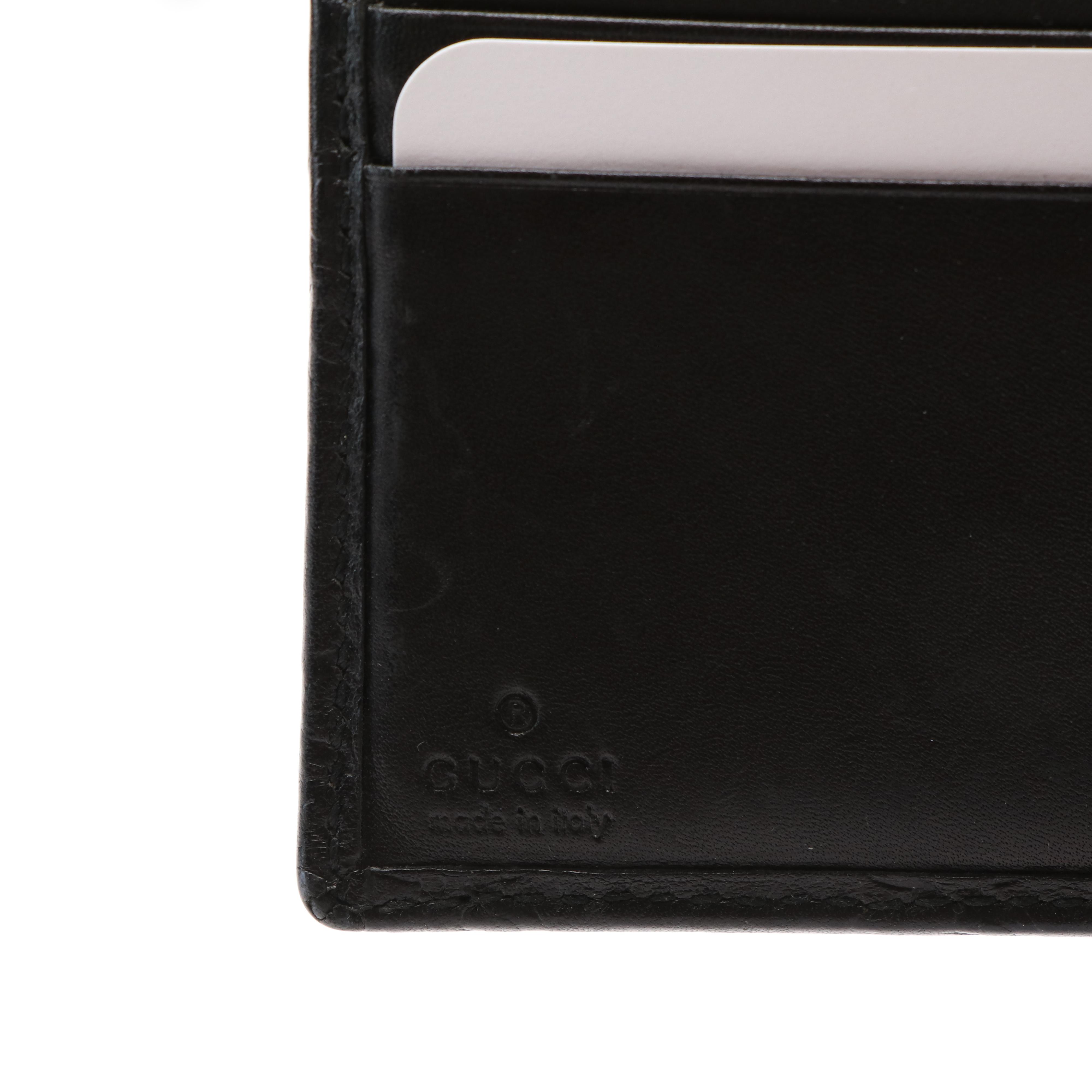 Gucci Compact Wallet in Black Guccissima Leather