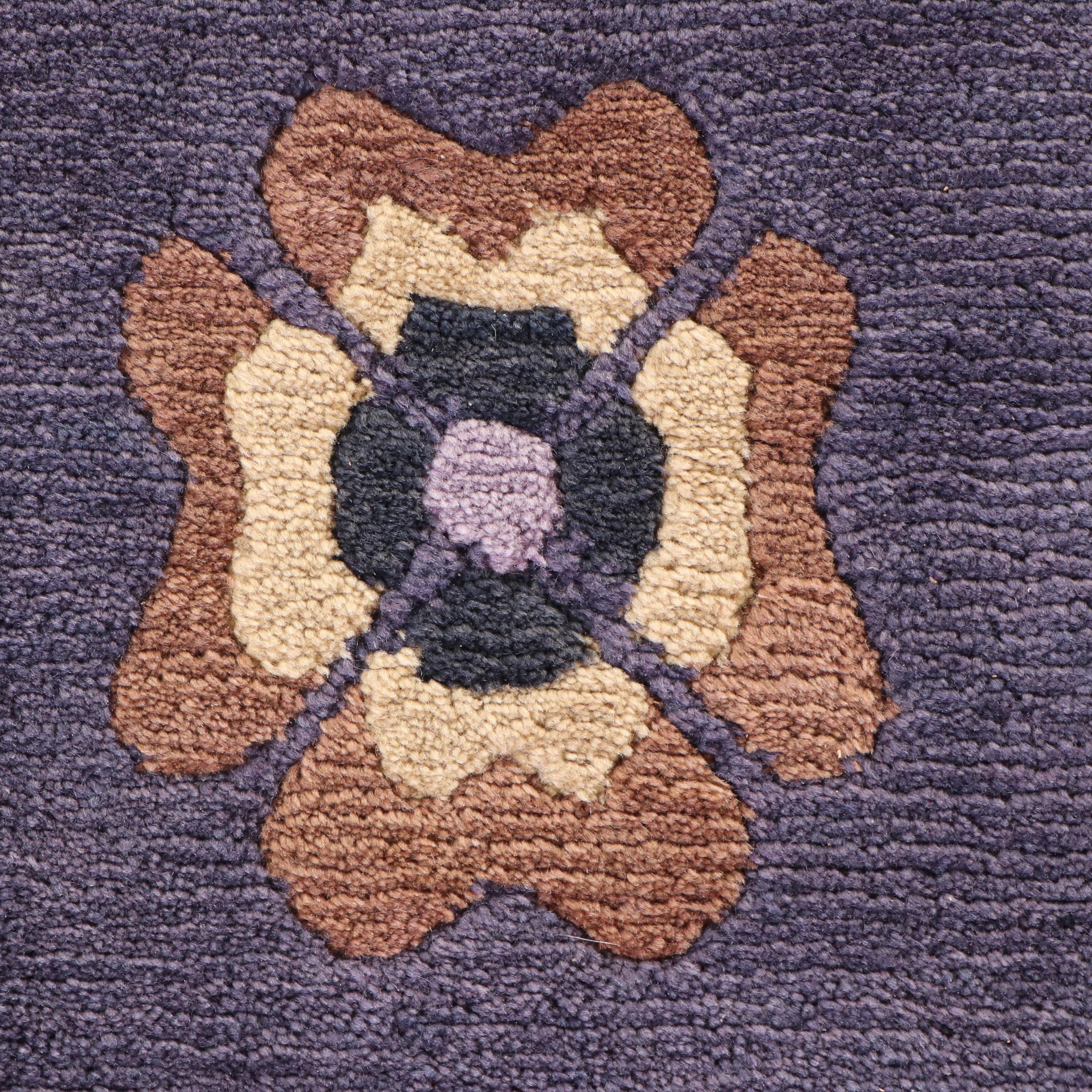 9' x 12'5 Hand-Knotted Nepalese Modern Floral Room-Sized Rug