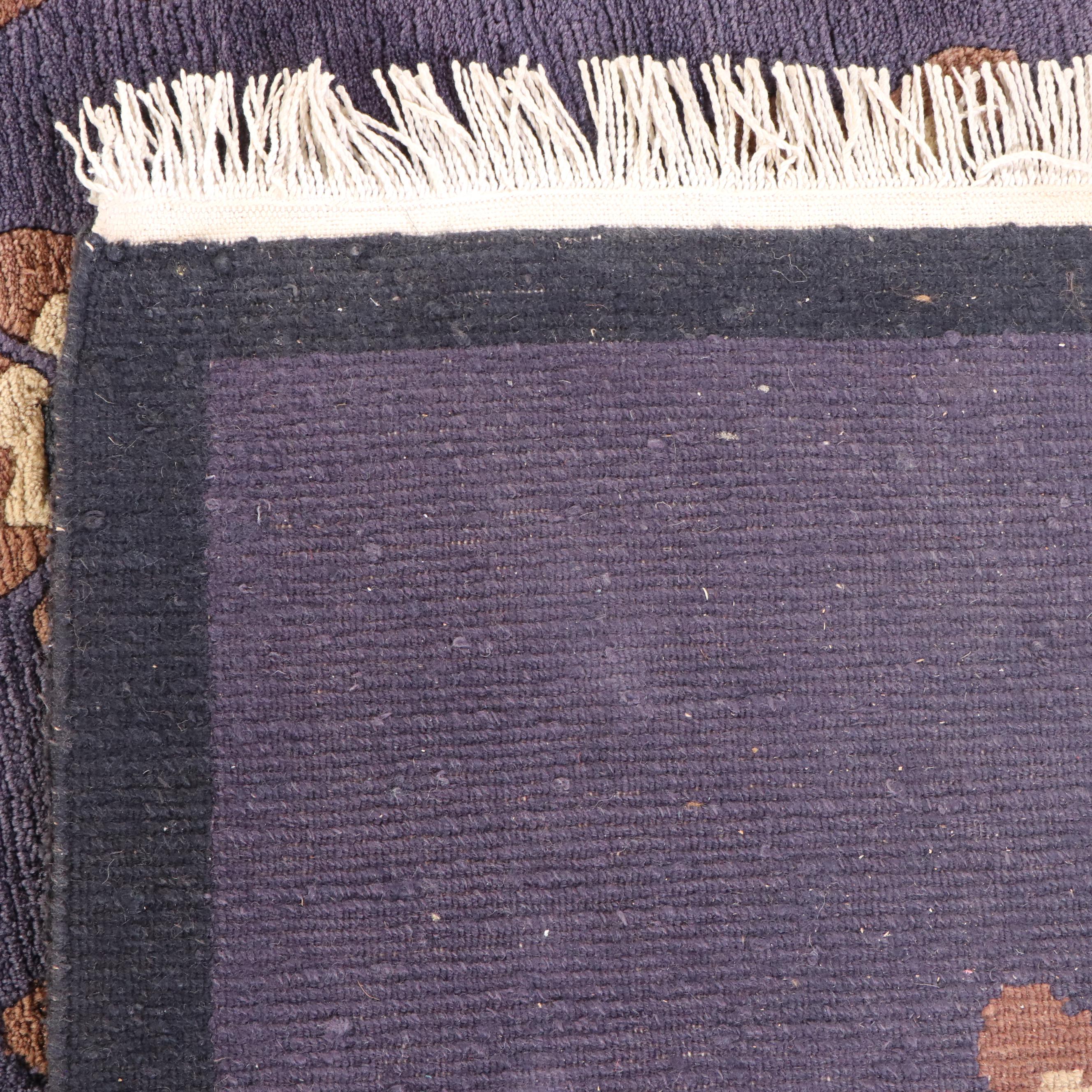 9' x 12'5 Hand-Knotted Nepalese Modern Floral Room-Sized Rug