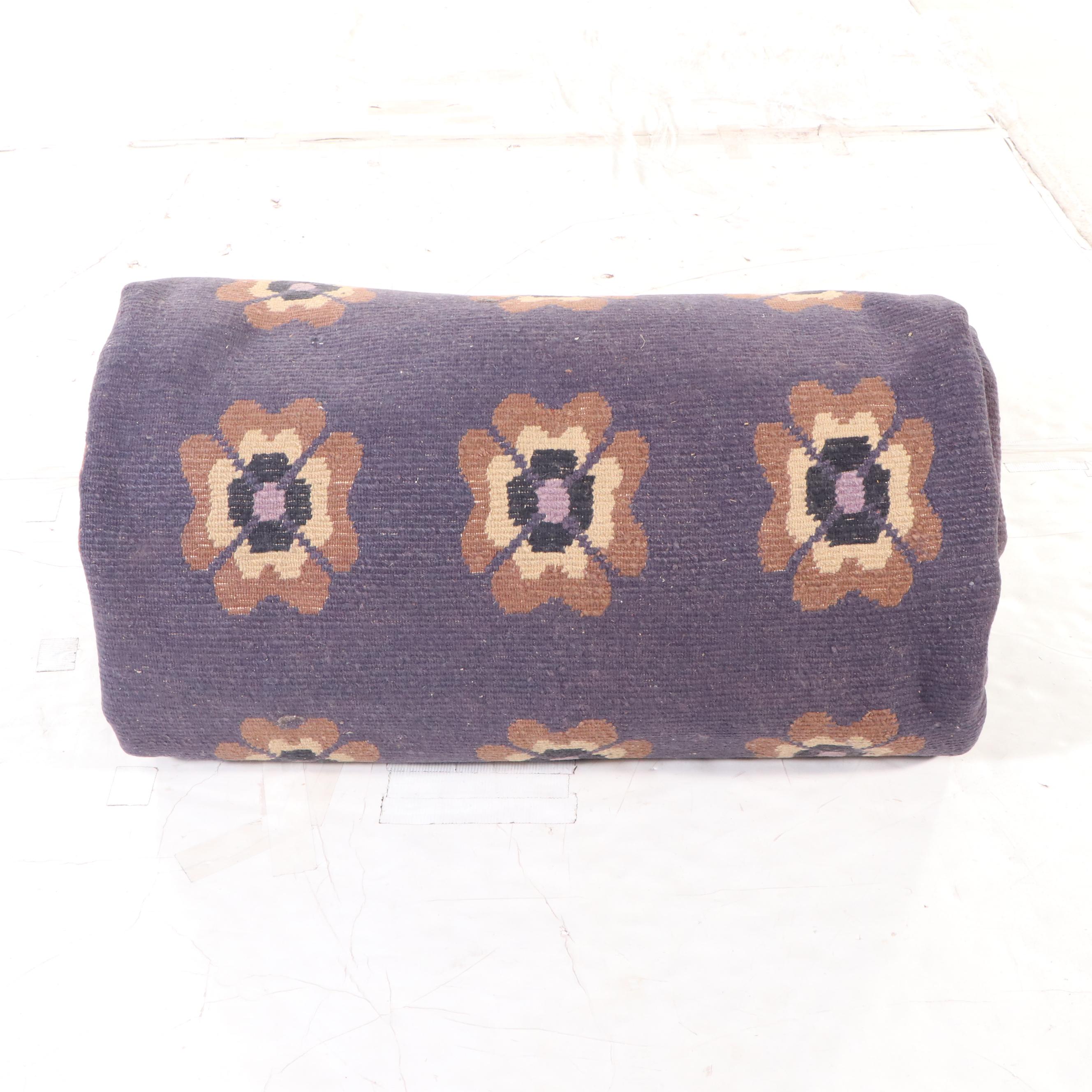 9' x 12'5 Hand-Knotted Nepalese Modern Floral Room-Sized Rug