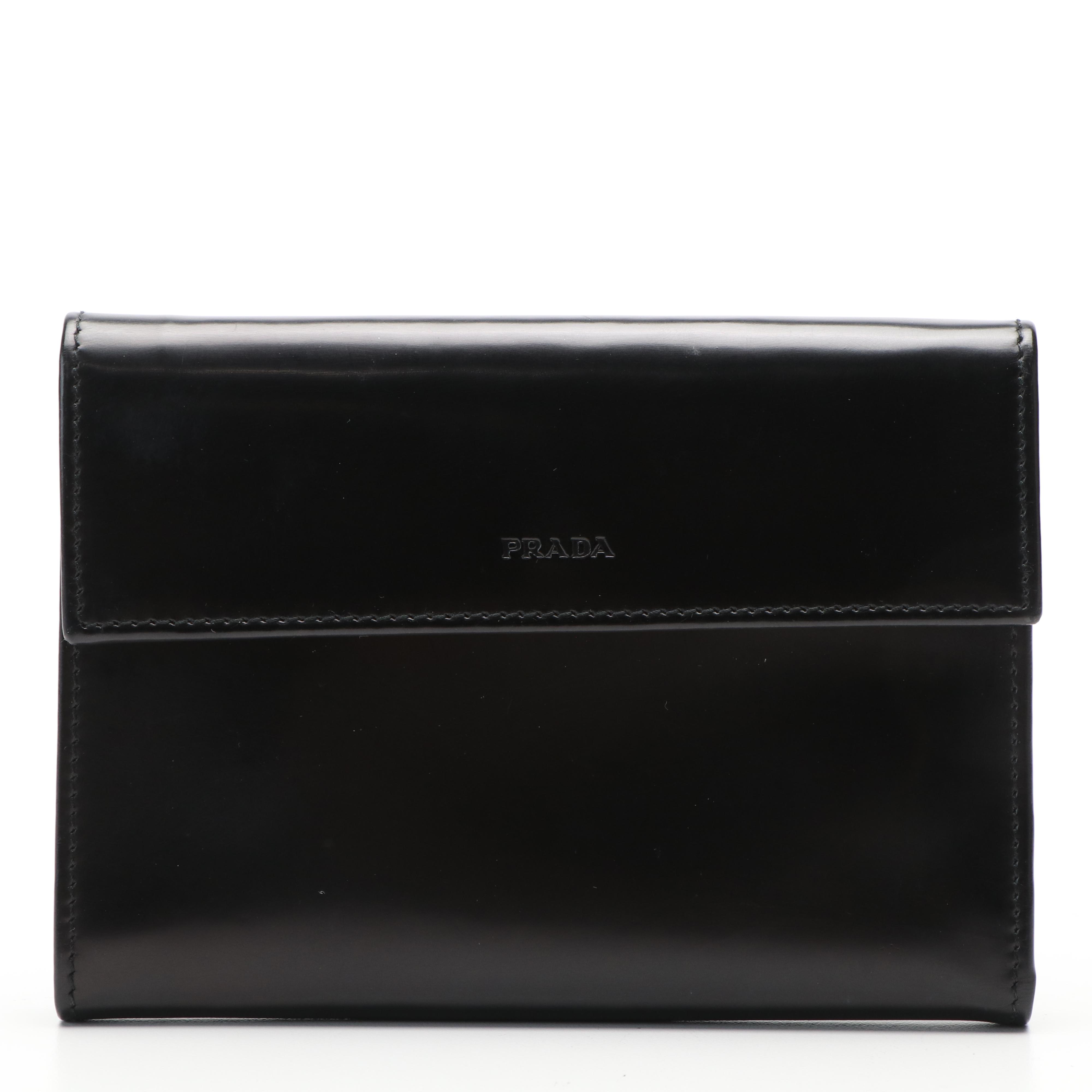 Prada Spazzolato Leather Compact Wallet