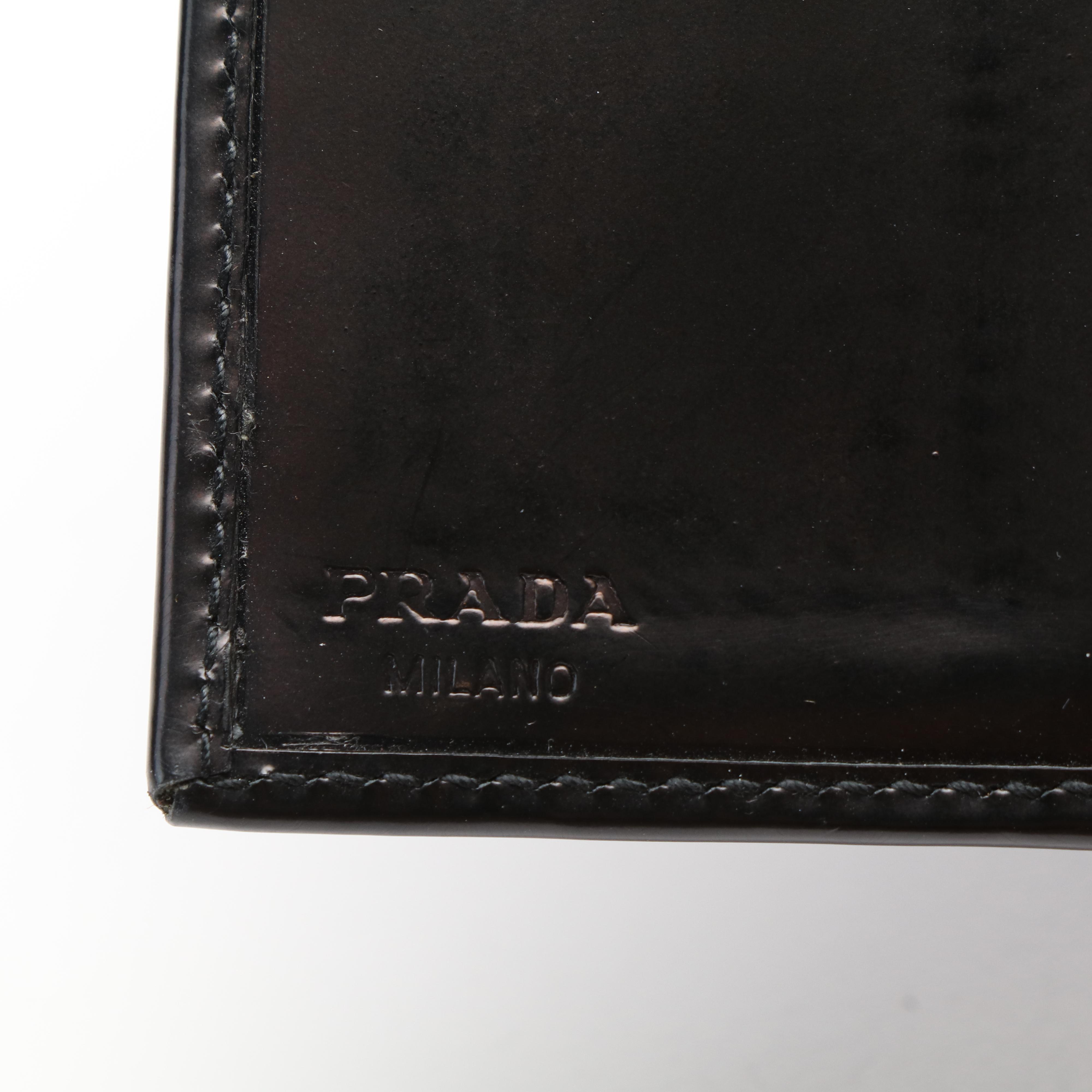 Prada Spazzolato Leather Compact Wallet