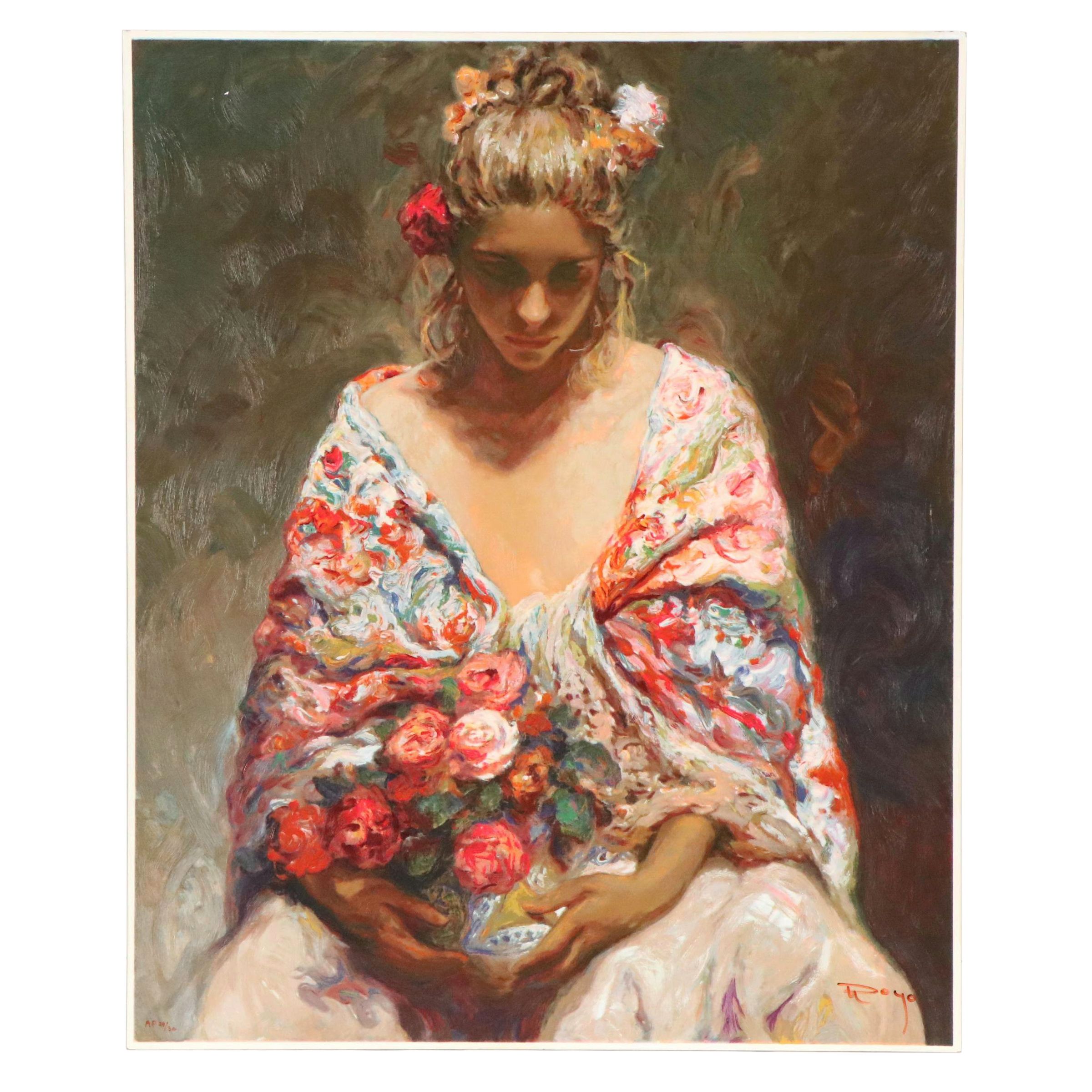Jose Royo Hand-Embellished Giclée "Mirame"