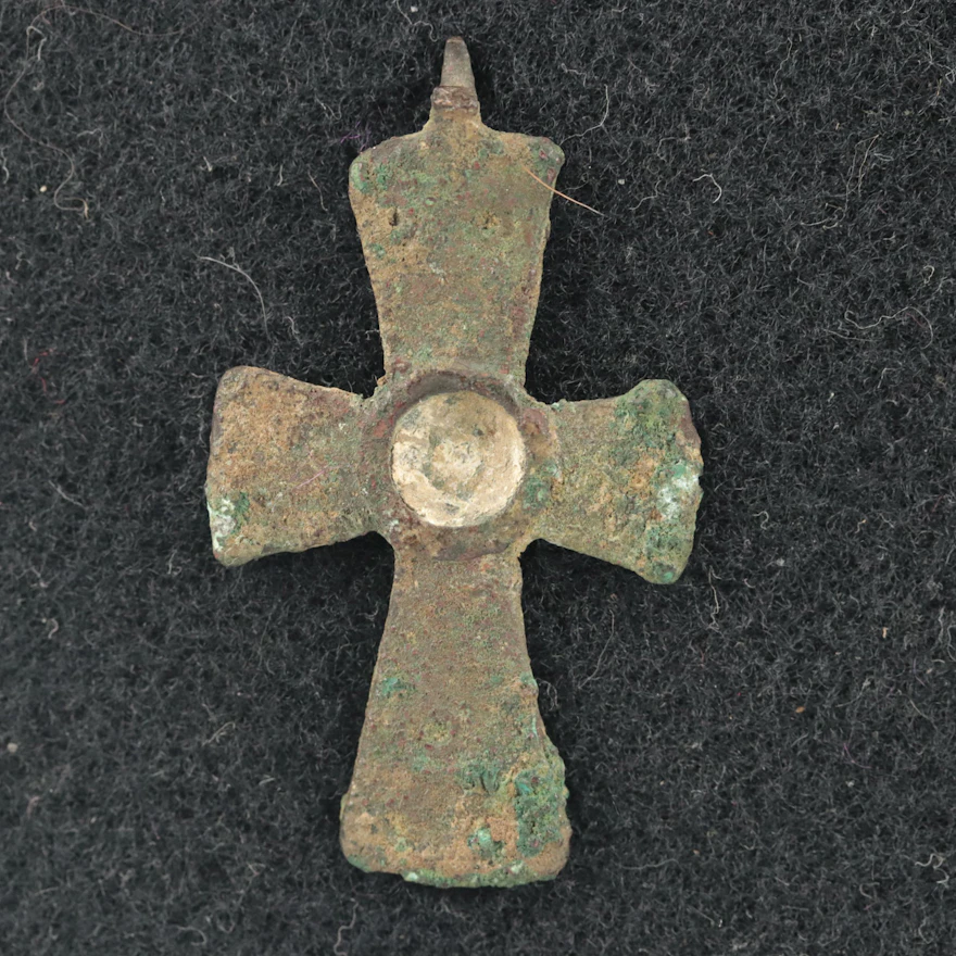 Byzantine Bronze Follis Coins & Byzantine Bronze Reliquary Coptic ...