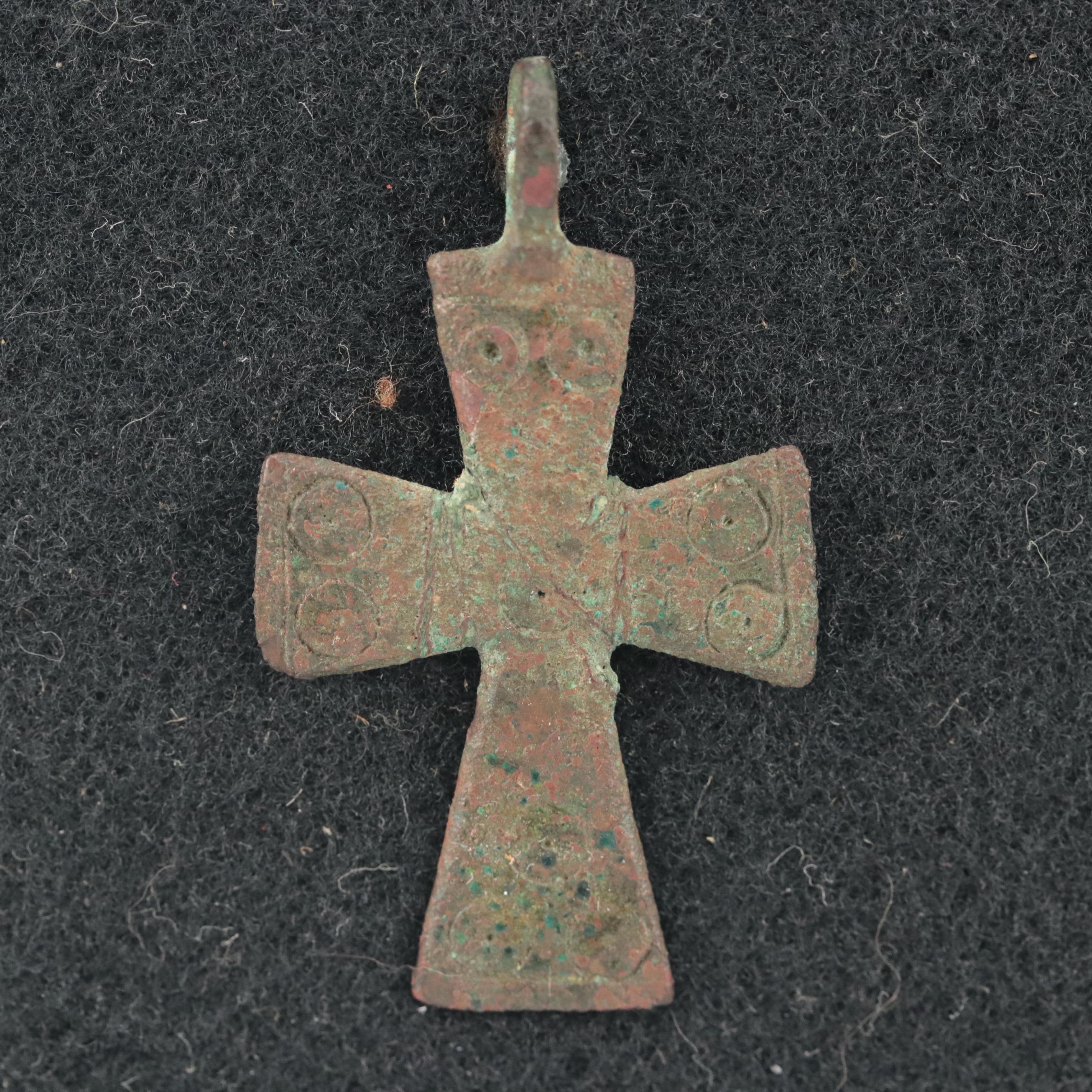 Byzantine Bronze Follis Coins & Byzantine Bronze Reliquary Coptic Crosses