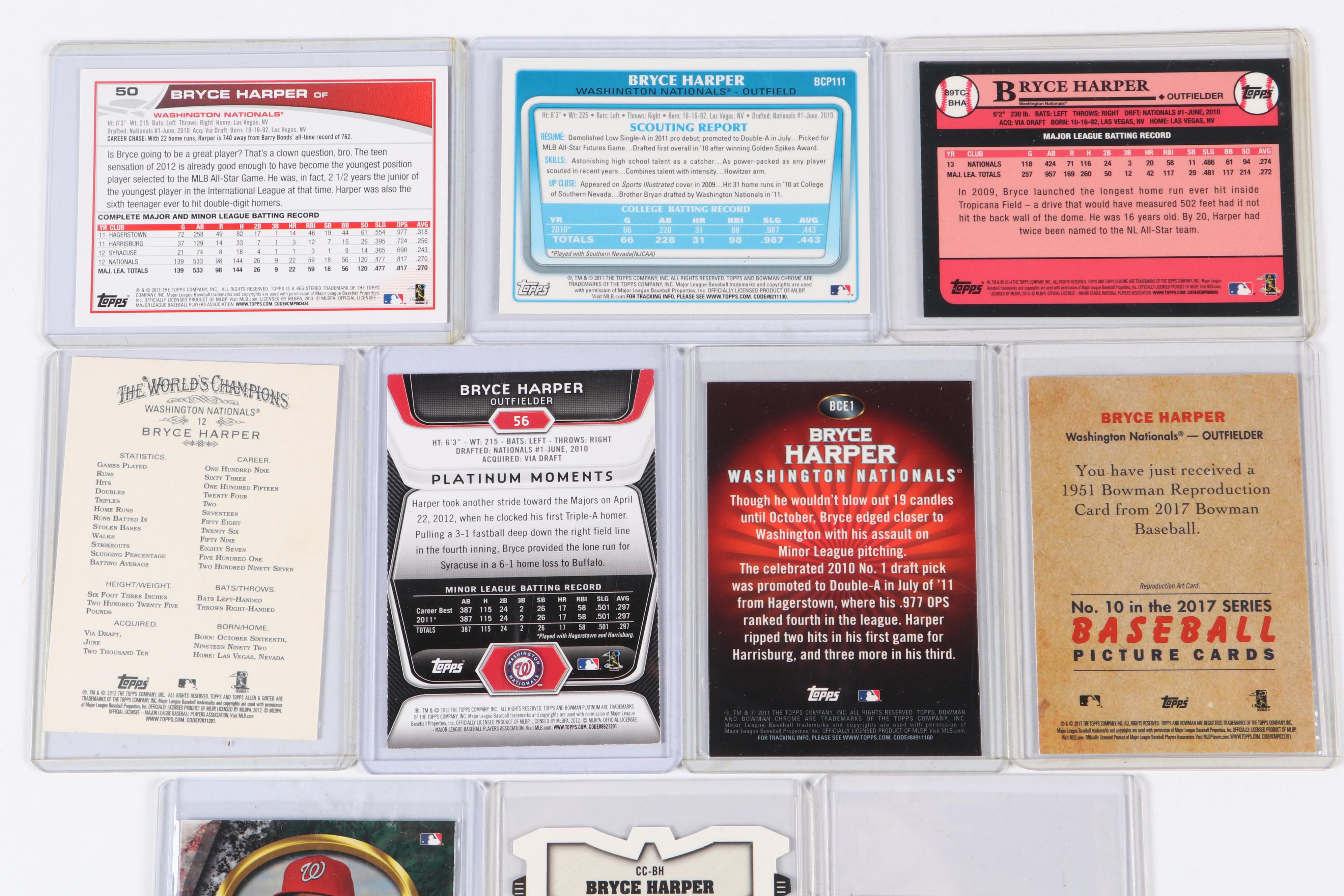 Bryce Harper Baseball Card Collection Featuring Rookies and More