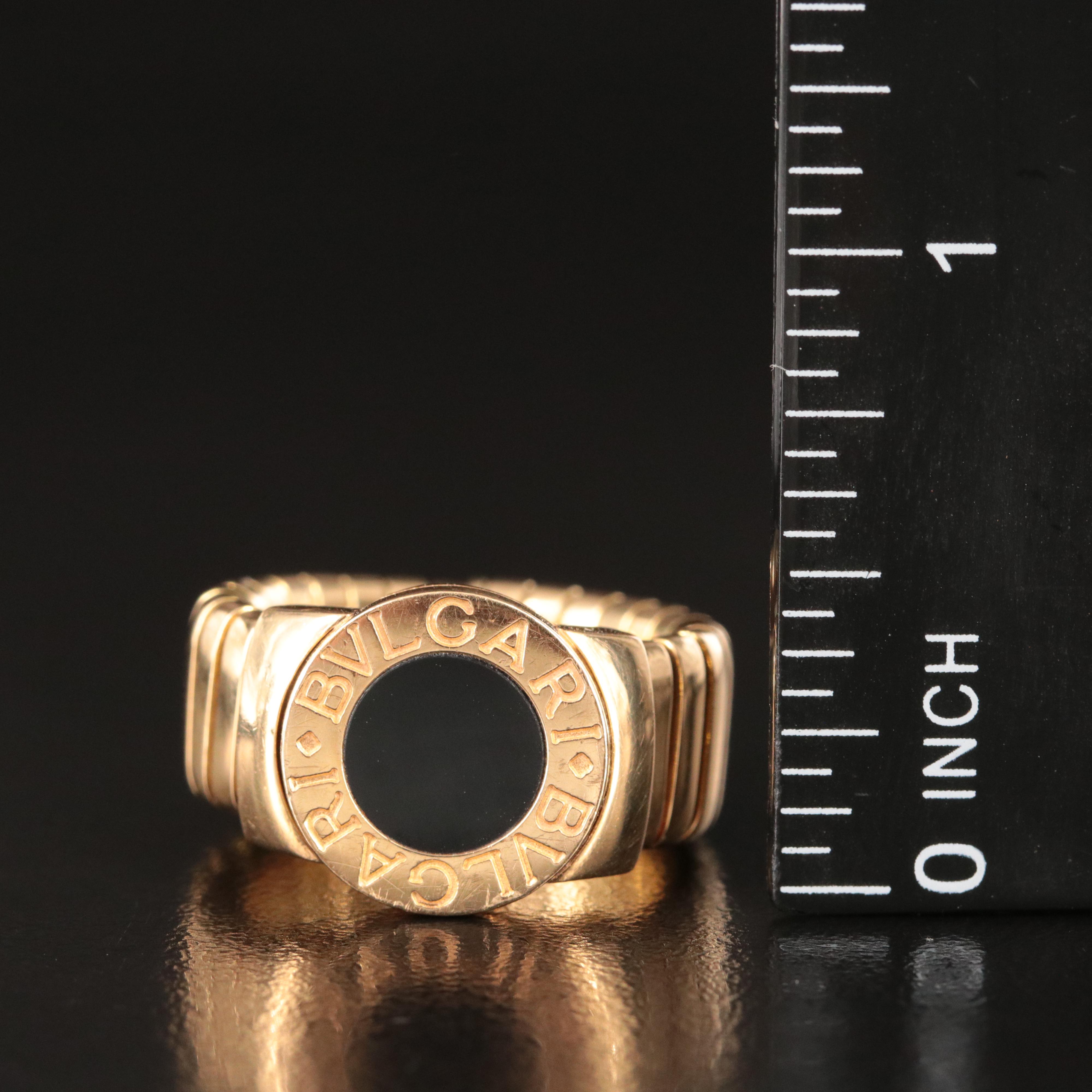 Bulgari BVLGARI 18K Black Onyx Tubogas Flex Ring