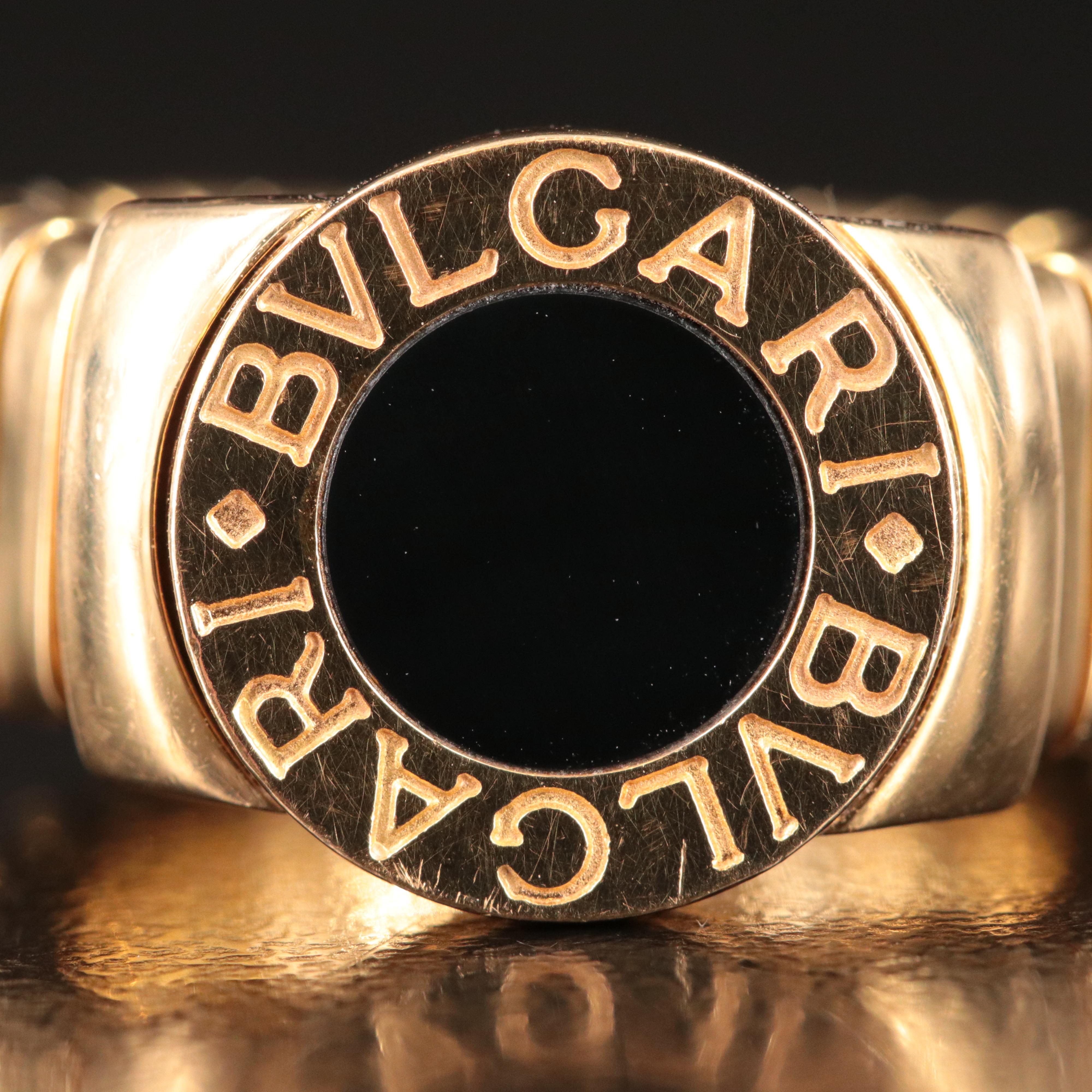 Bulgari BVLGARI 18K Black Onyx Tubogas Flex Ring