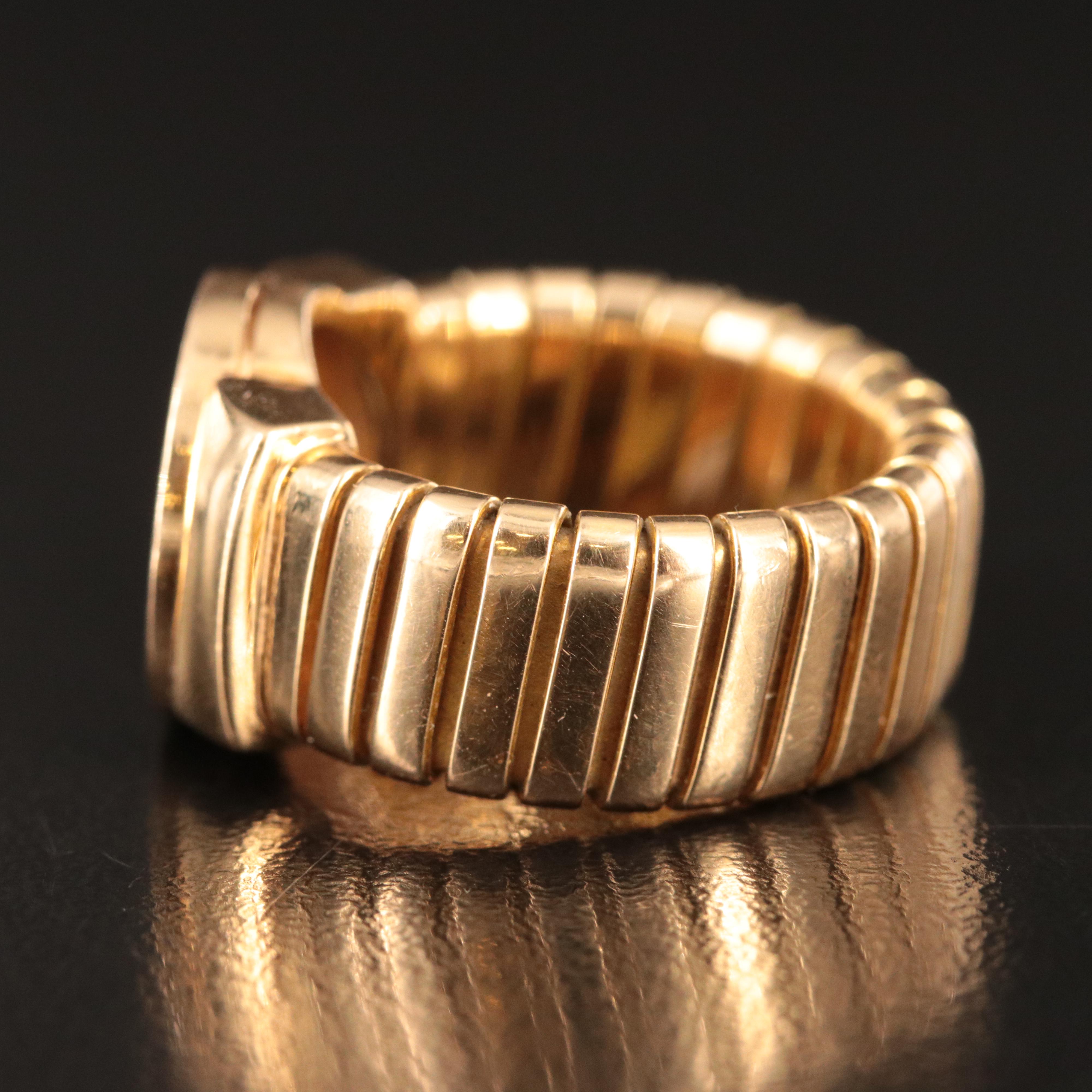 Bulgari BVLGARI 18K Black Onyx Tubogas Flex Ring