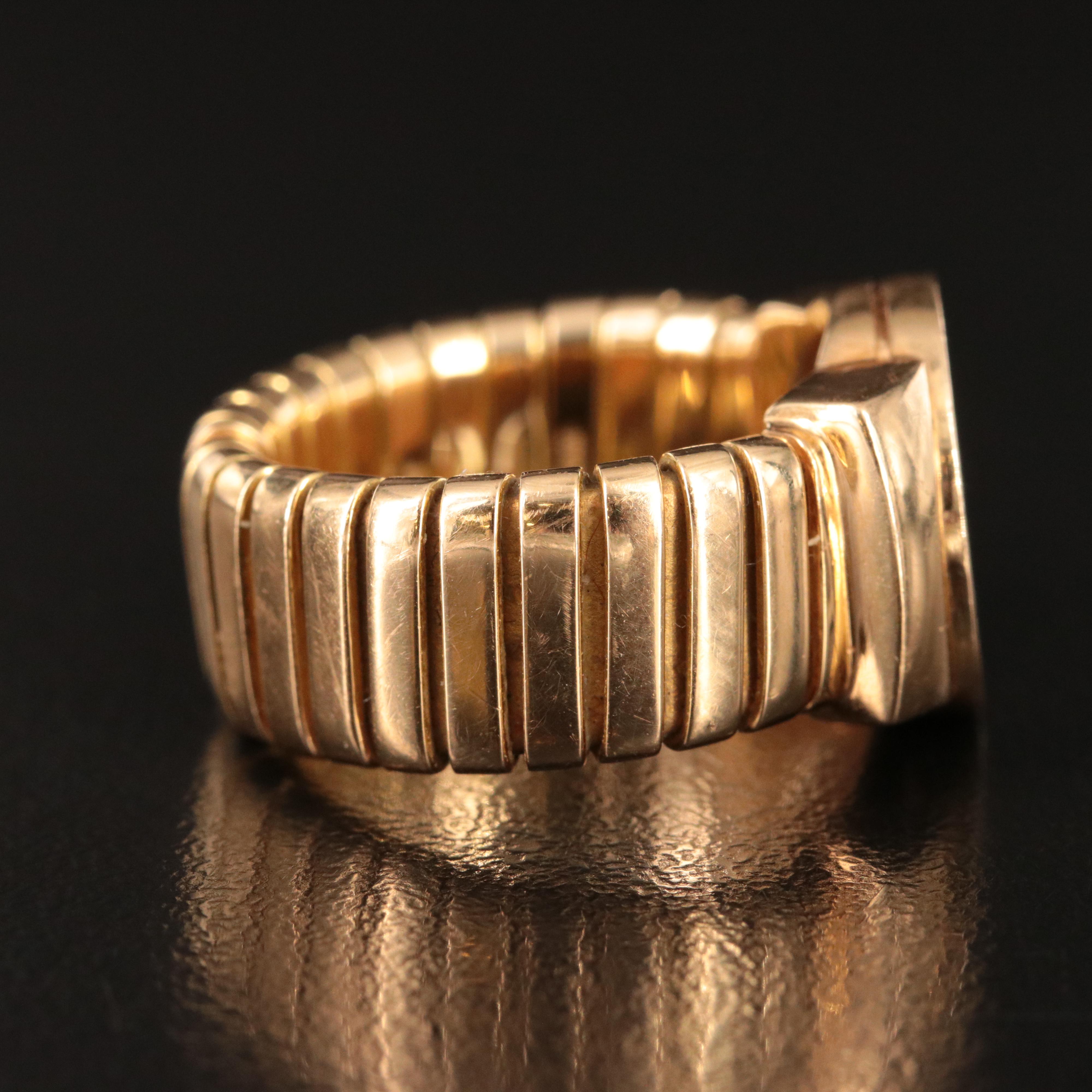 Bulgari BVLGARI 18K Black Onyx Tubogas Flex Ring