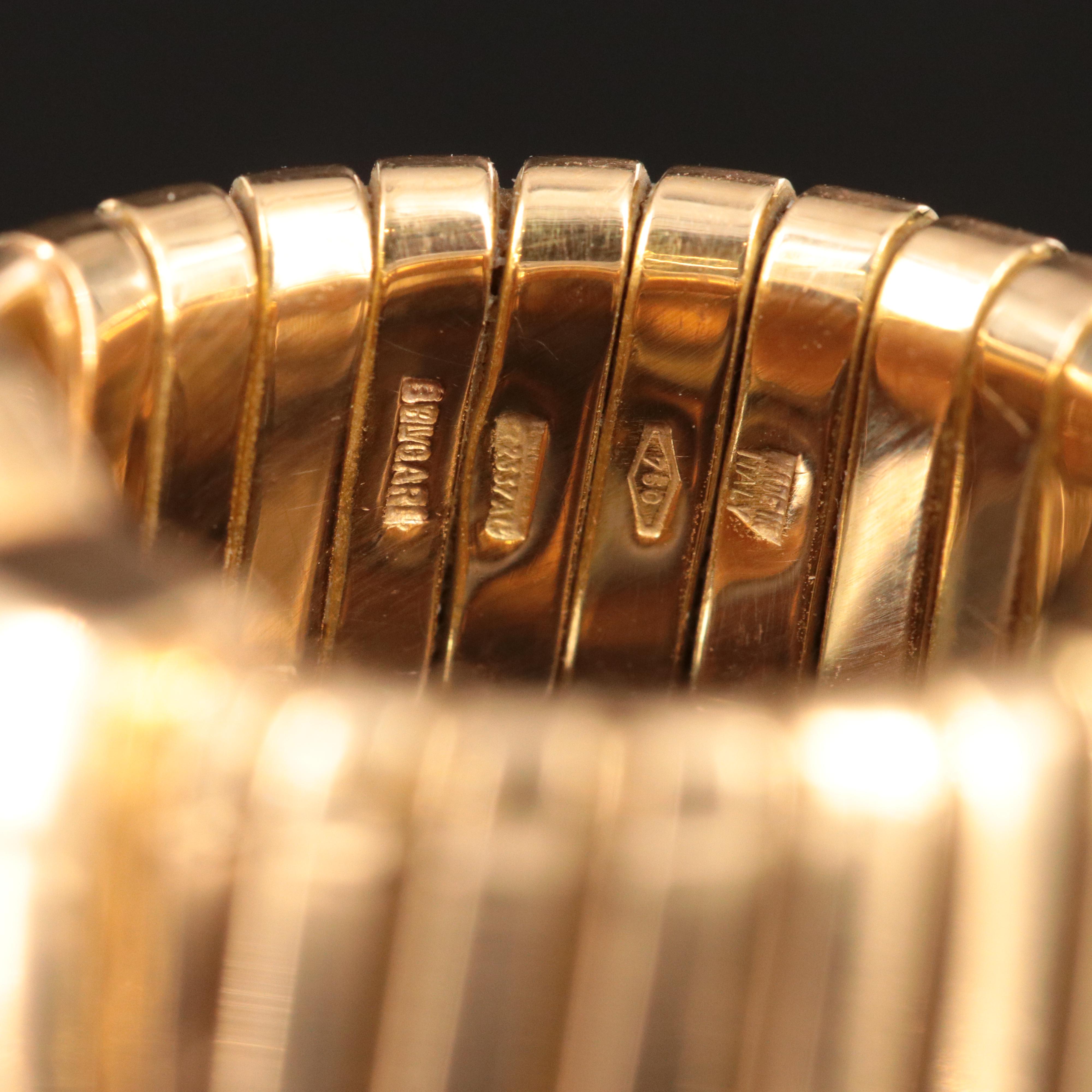 Bulgari BVLGARI 18K Black Onyx Tubogas Flex Ring