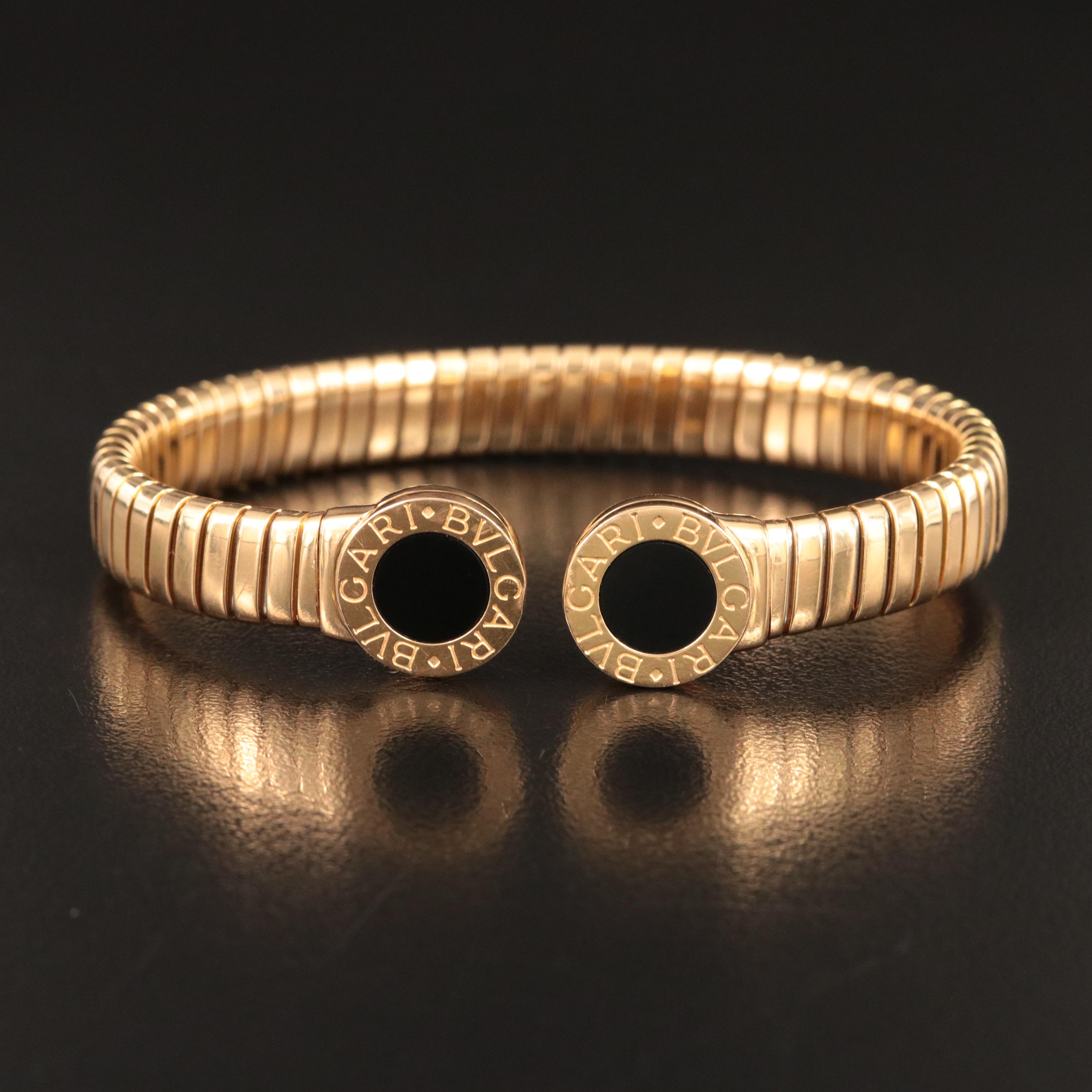 Bulgari BVLGARI 18K Black Onyx Tubogas Bracelet