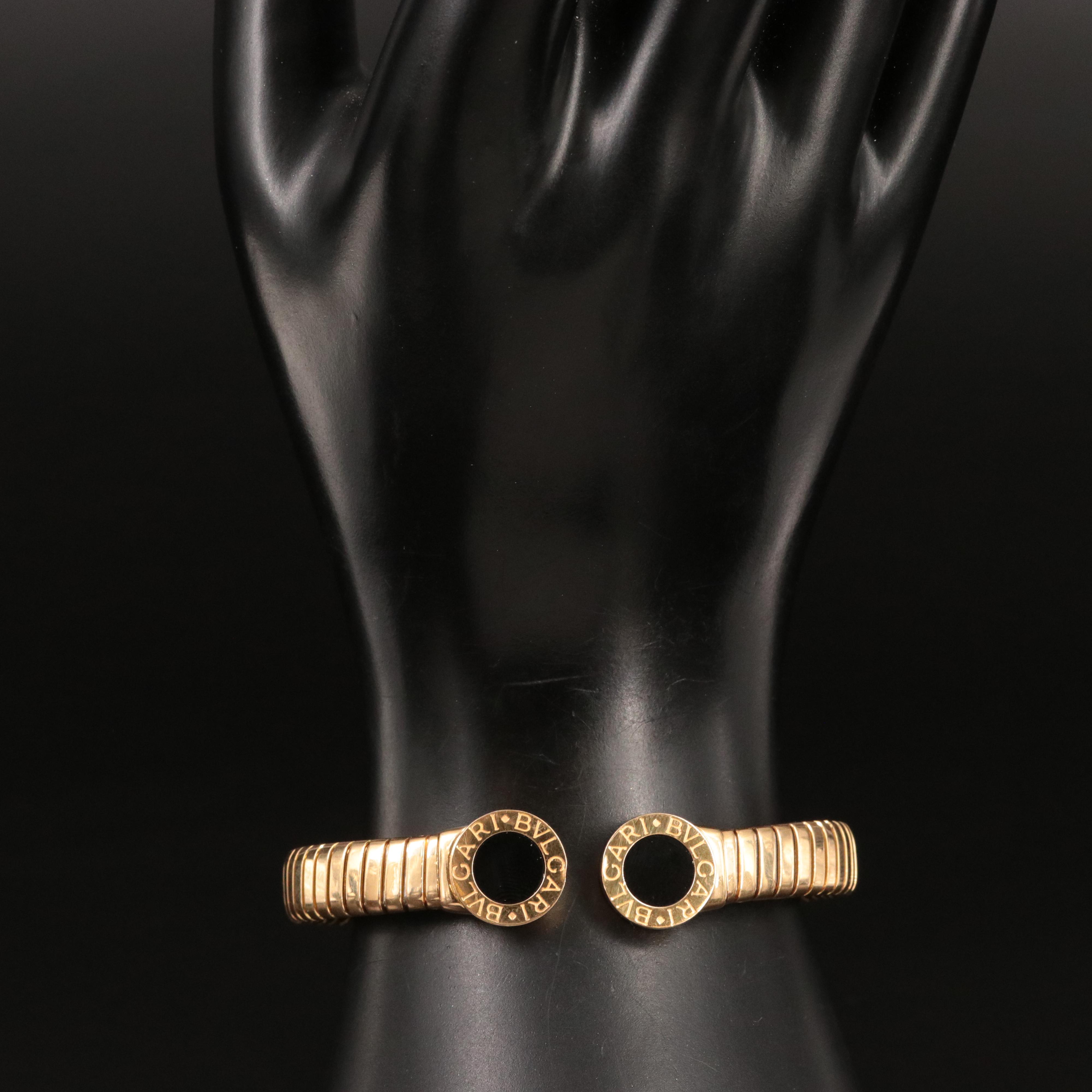 Bulgari BVLGARI 18K Black Onyx Tubogas Bracelet
