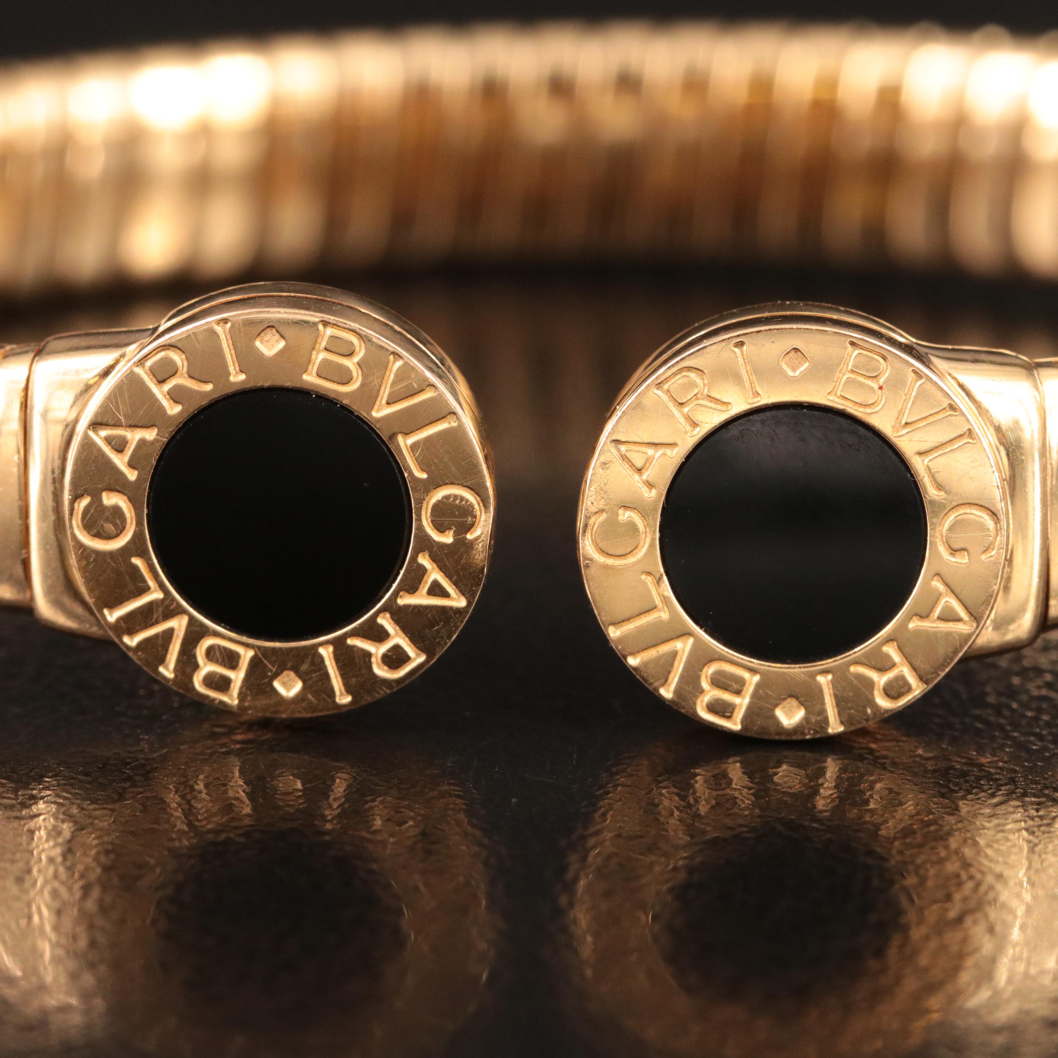 Bulgari BVLGARI 18K Black Onyx Tubogas Bracelet