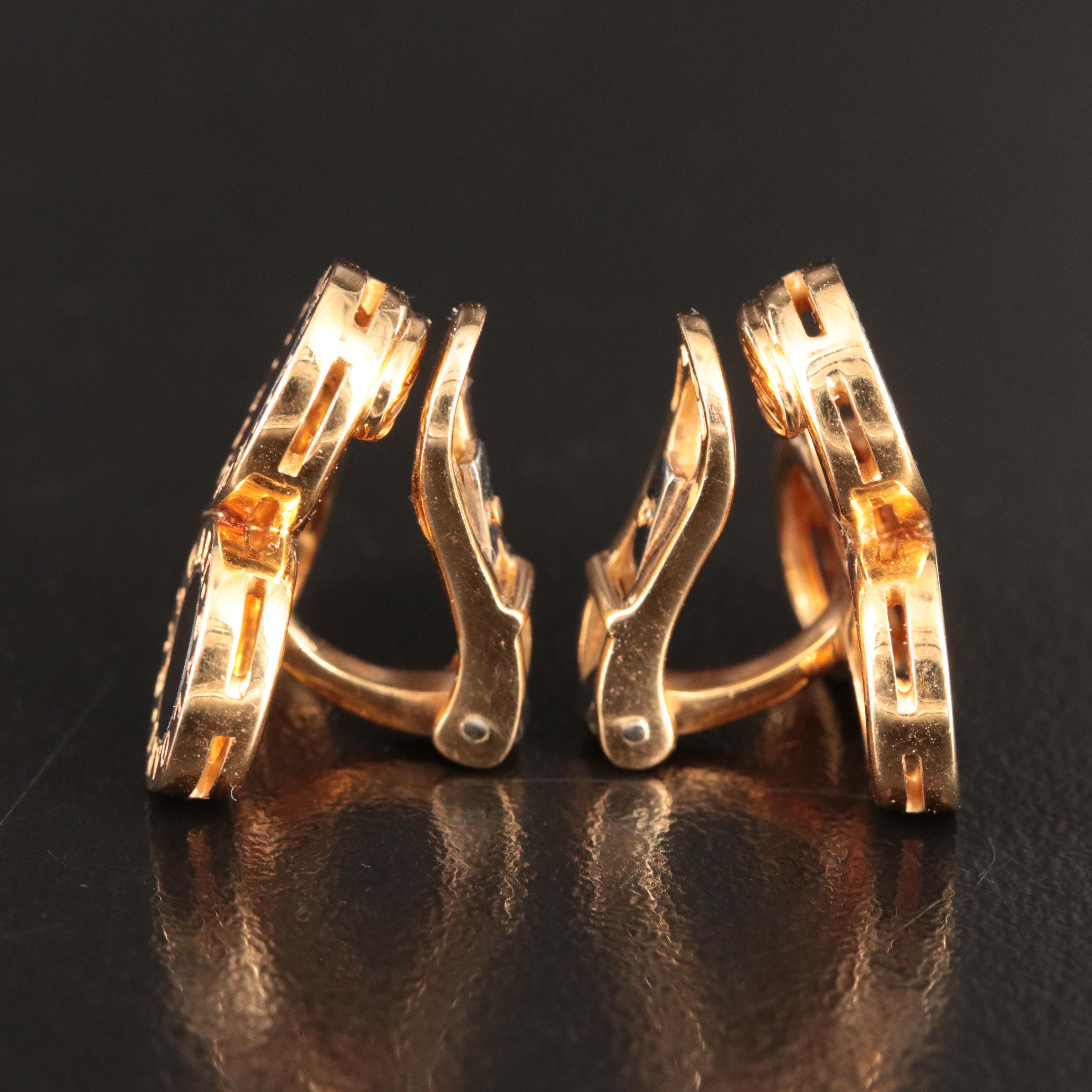 Bulgari BVLGARI 18K Black Onyx Triple Circle Clip Earrings