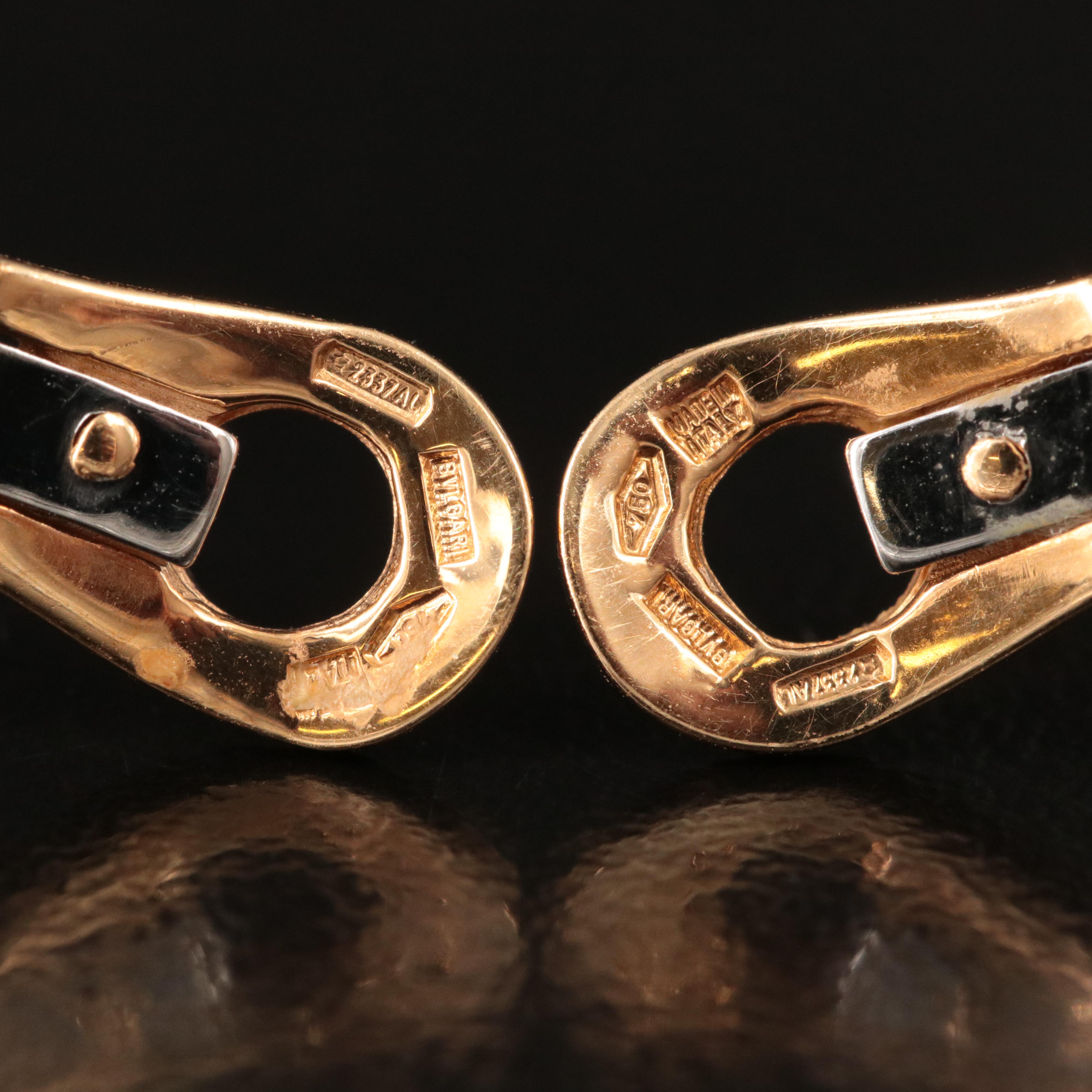 Bulgari BVLGARI 18K Black Onyx Triple Circle Clip Earrings