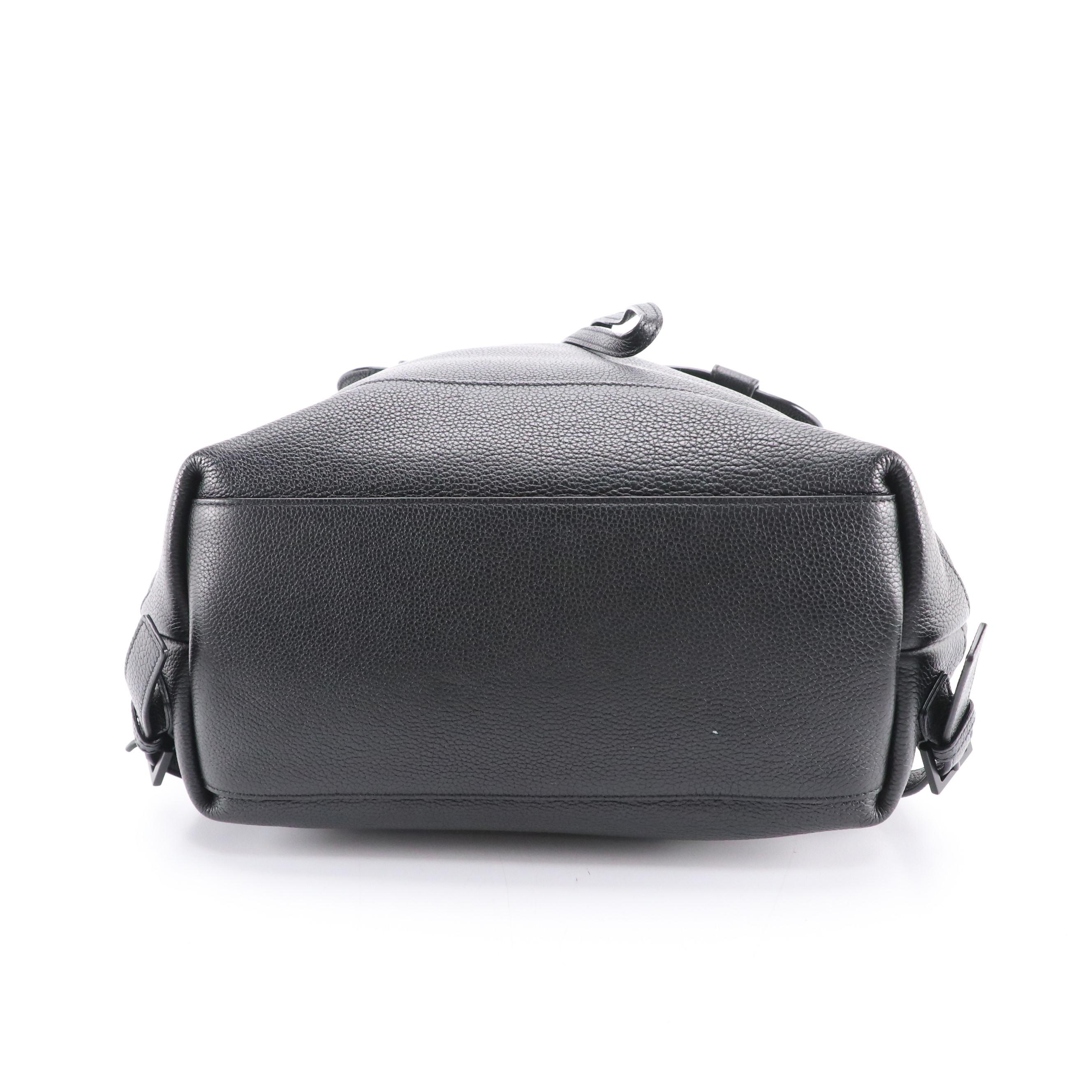 Saint Laurent of Paris Black Grain Leather Backpack