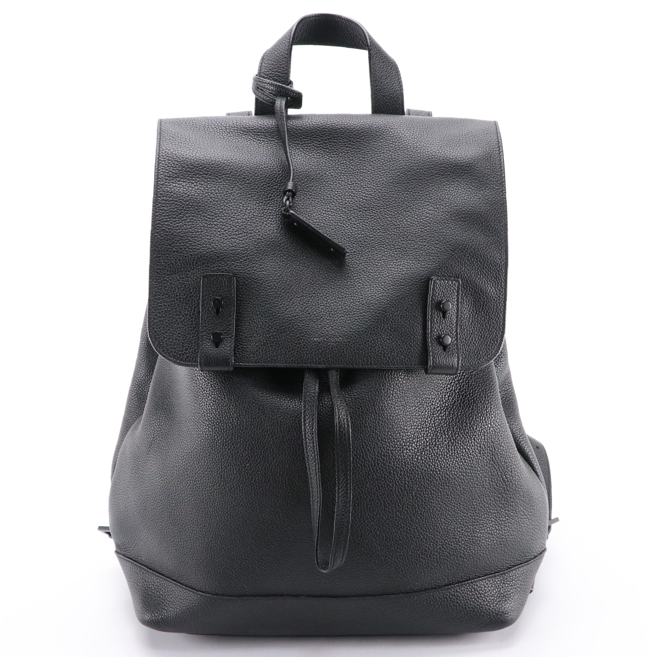 Saint Laurent of Paris Black Grain Leather Backpack