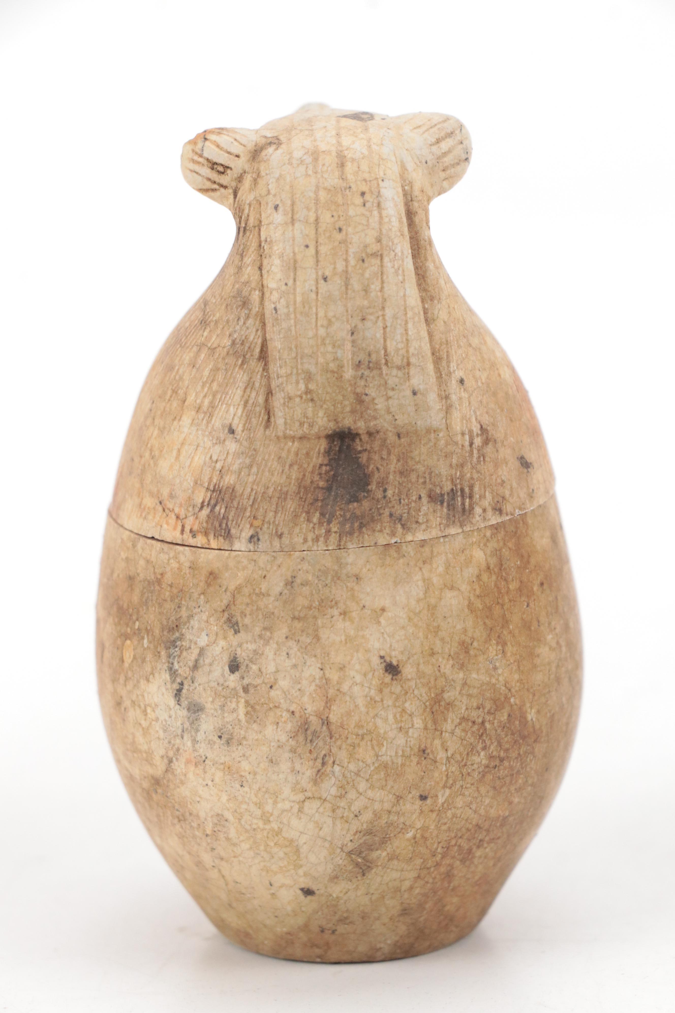 Egyptian Style Carved Stone Canopic Jars